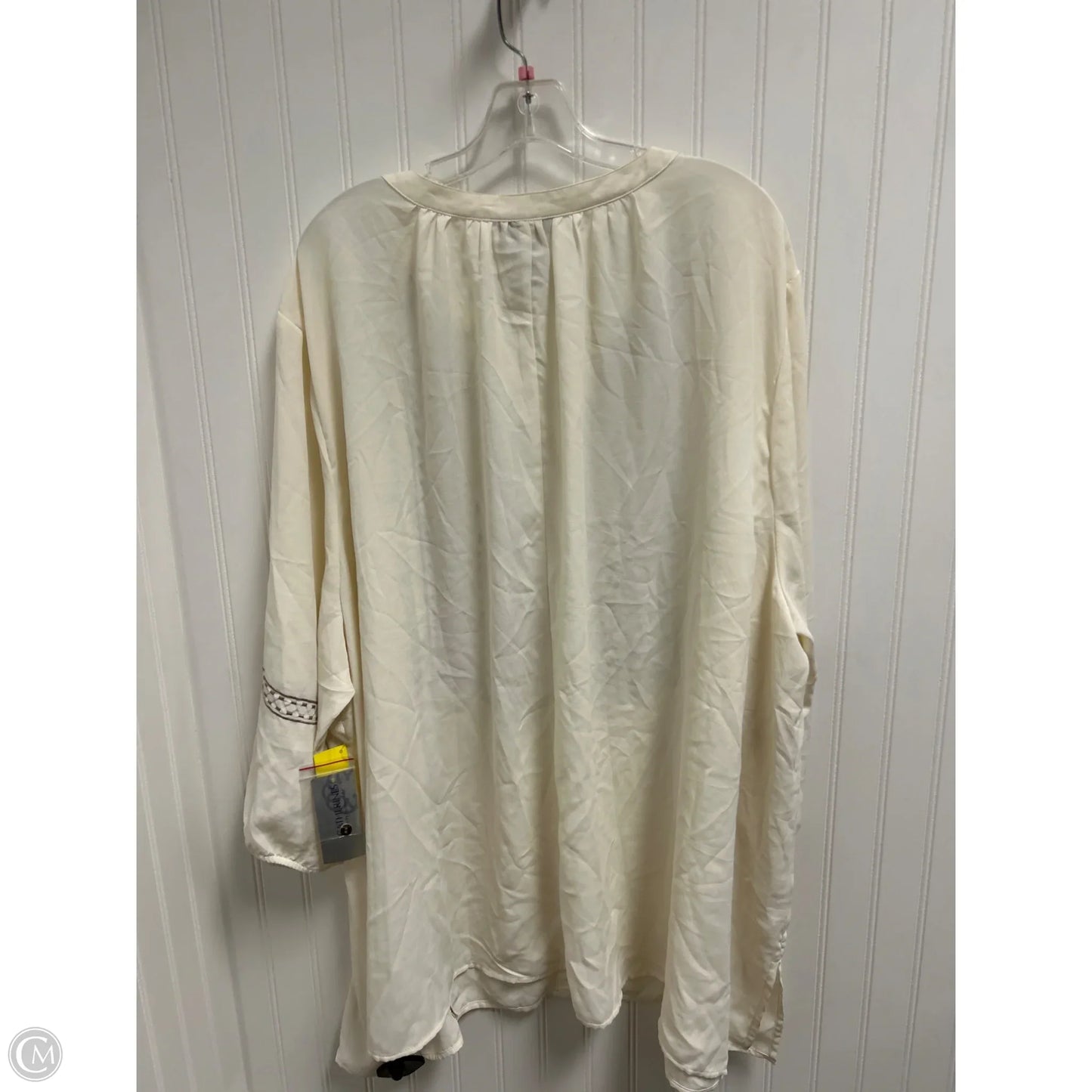 Sweater Cardigan By Catherines In Cream & Tan, Size: 4x