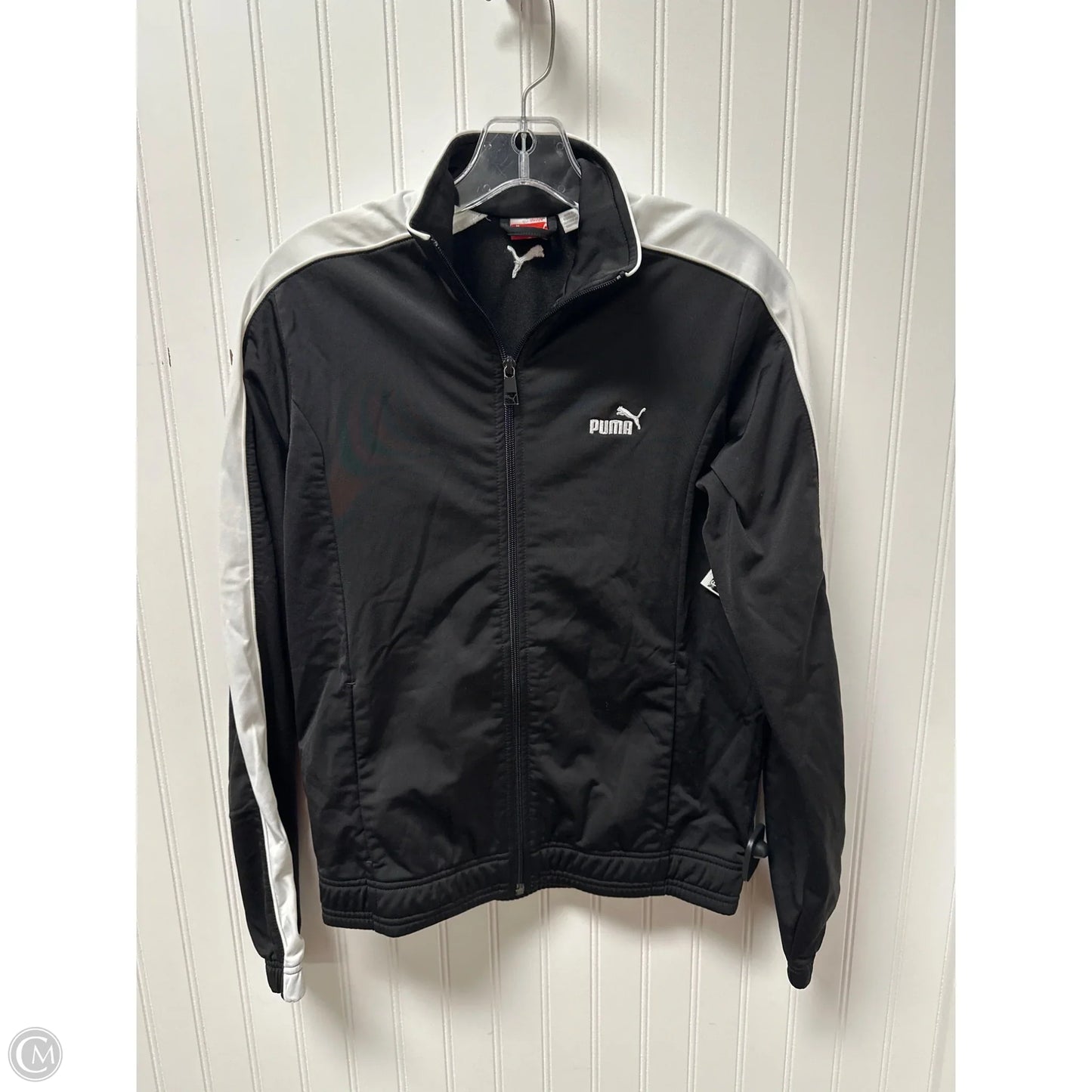 Athletic Jacket By Puma In Black & White, Size: M