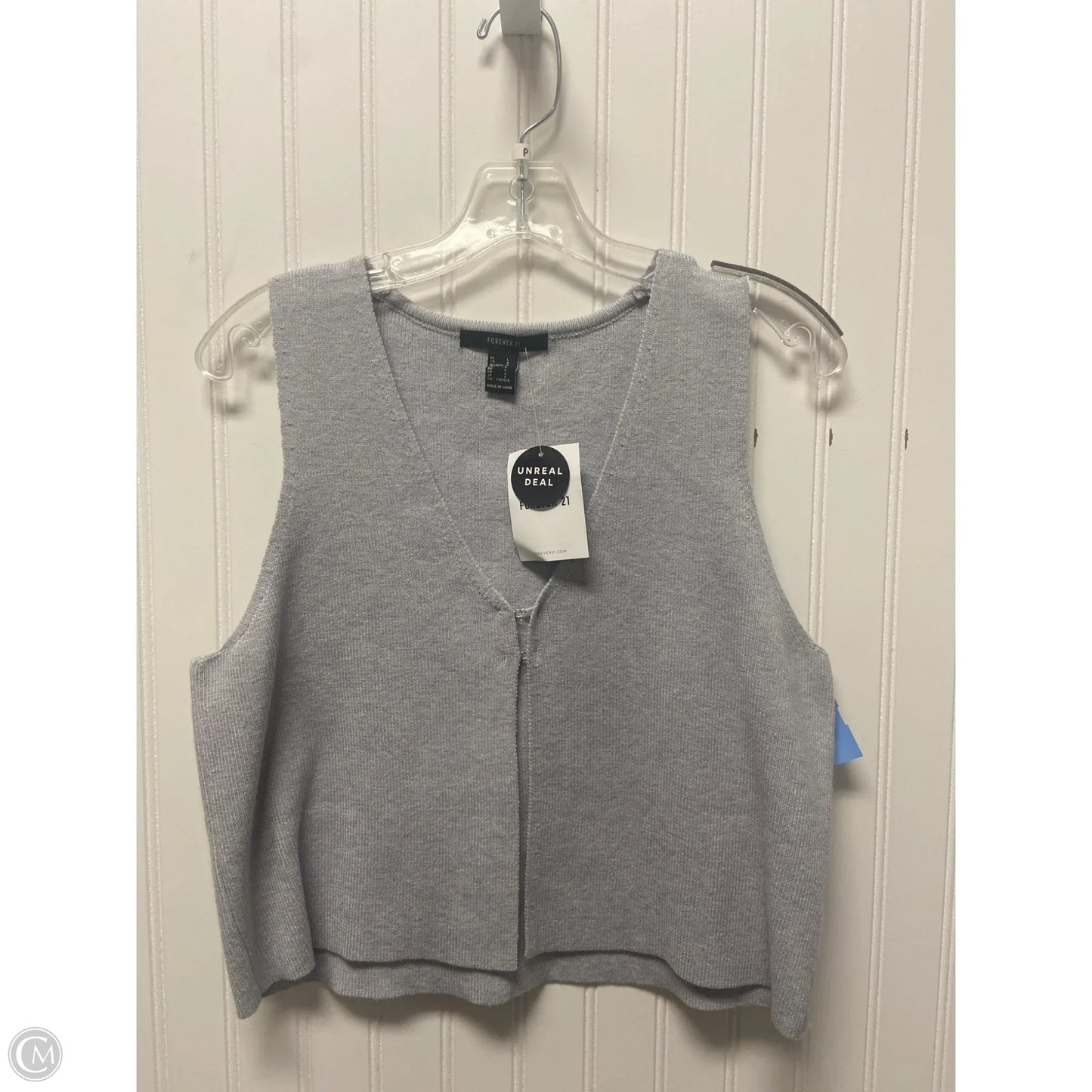 Vest Sweater By Forever 21 In Blue, Size: L