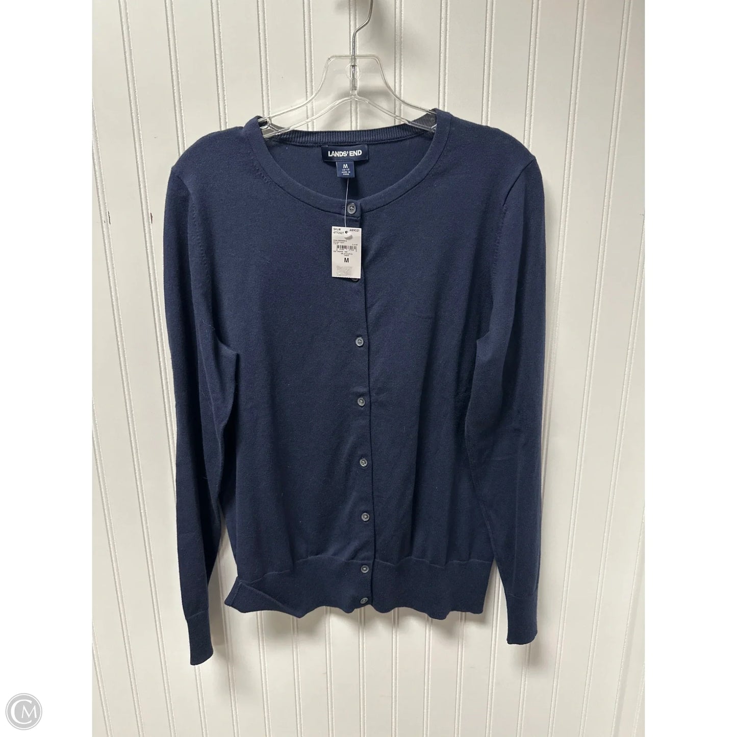 Sweater Cardigan By Lands End In Navy, Size: M