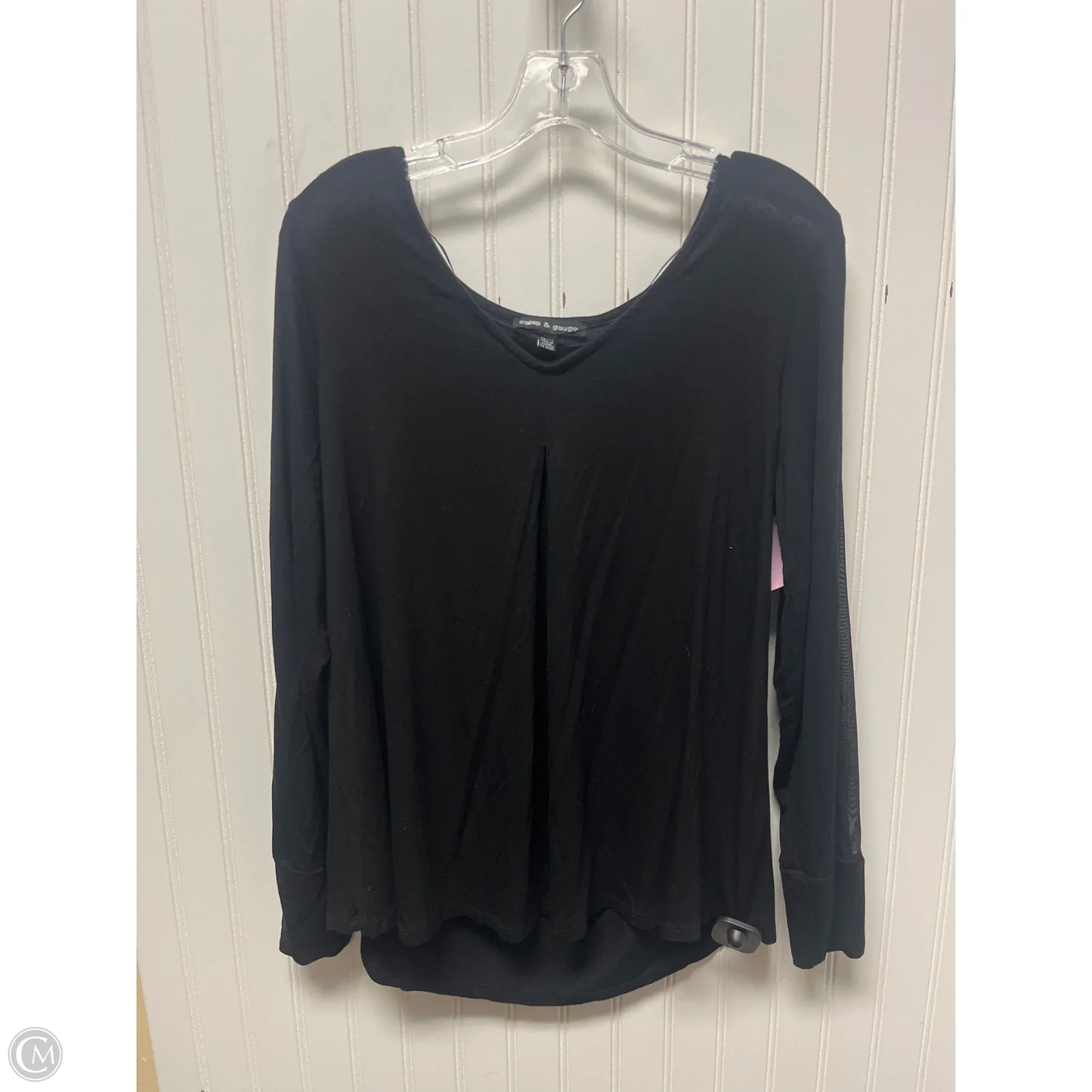 Top Long Sleeve Basic By Cable And Gauge In Black, Size: Xl