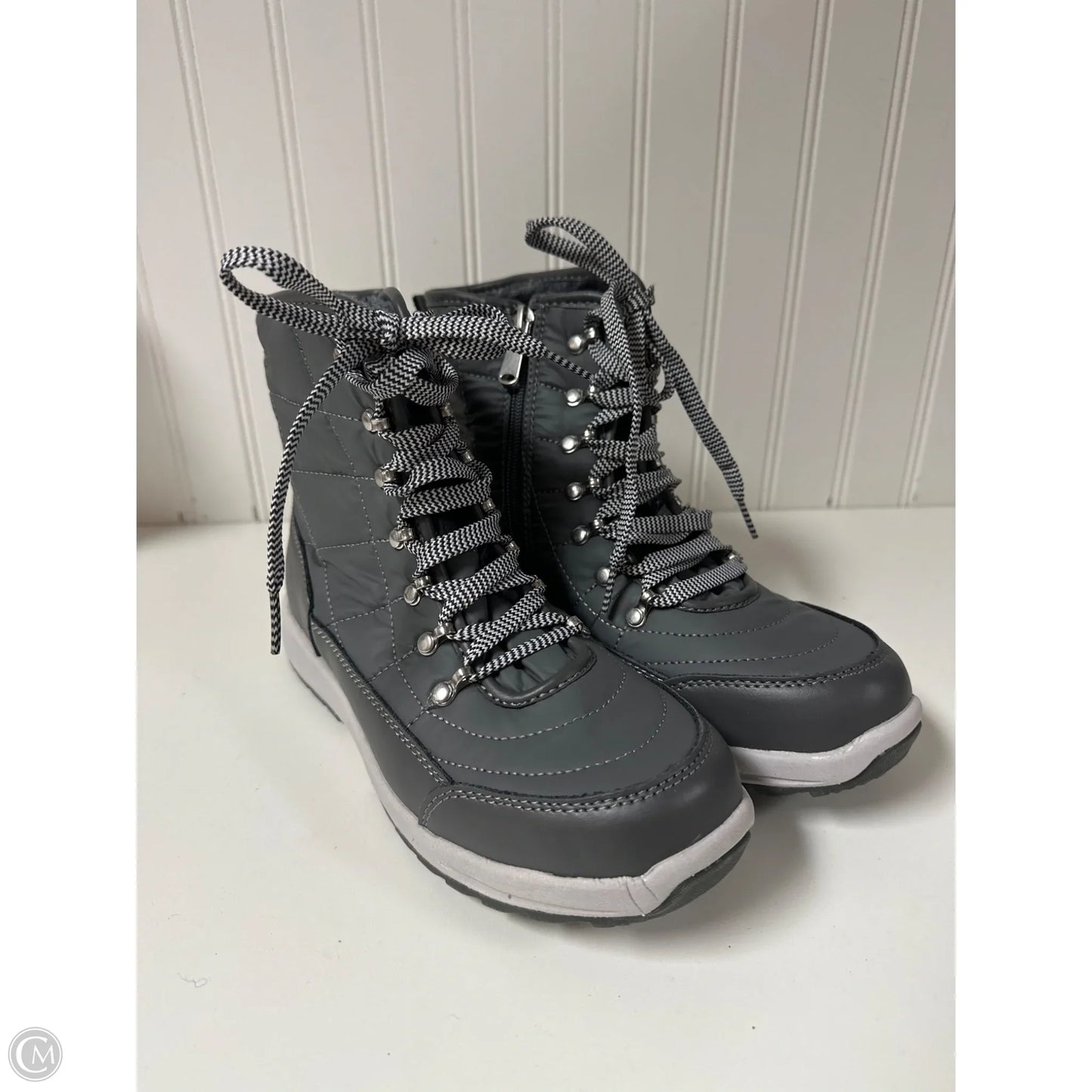 Boots Snow By Weatherproof In Grey, Size: 8