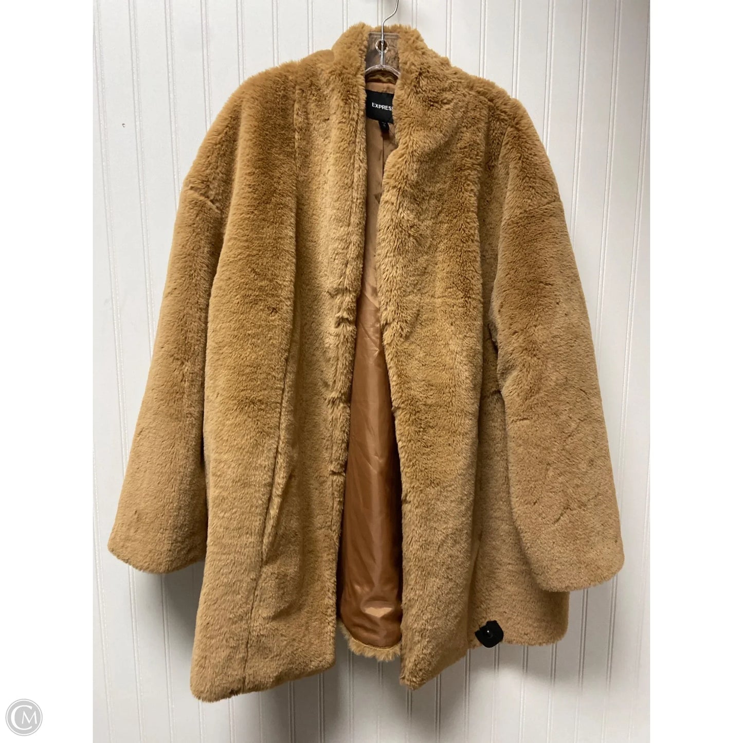 Coat Faux Fur & Sherpa By Express In Tan, Size: Xl