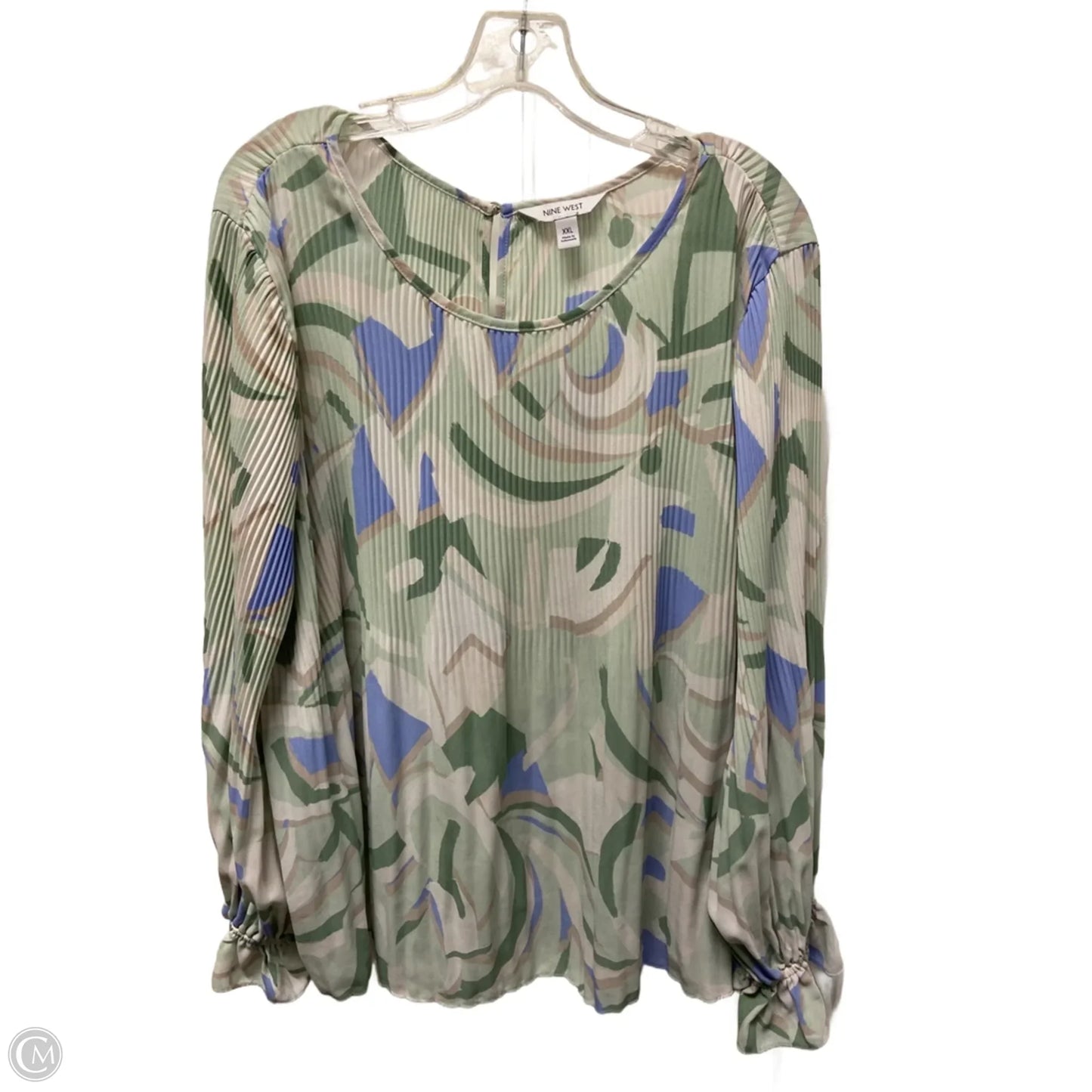 Top Long Sleeve By Nine West In Green, Size: 1x
