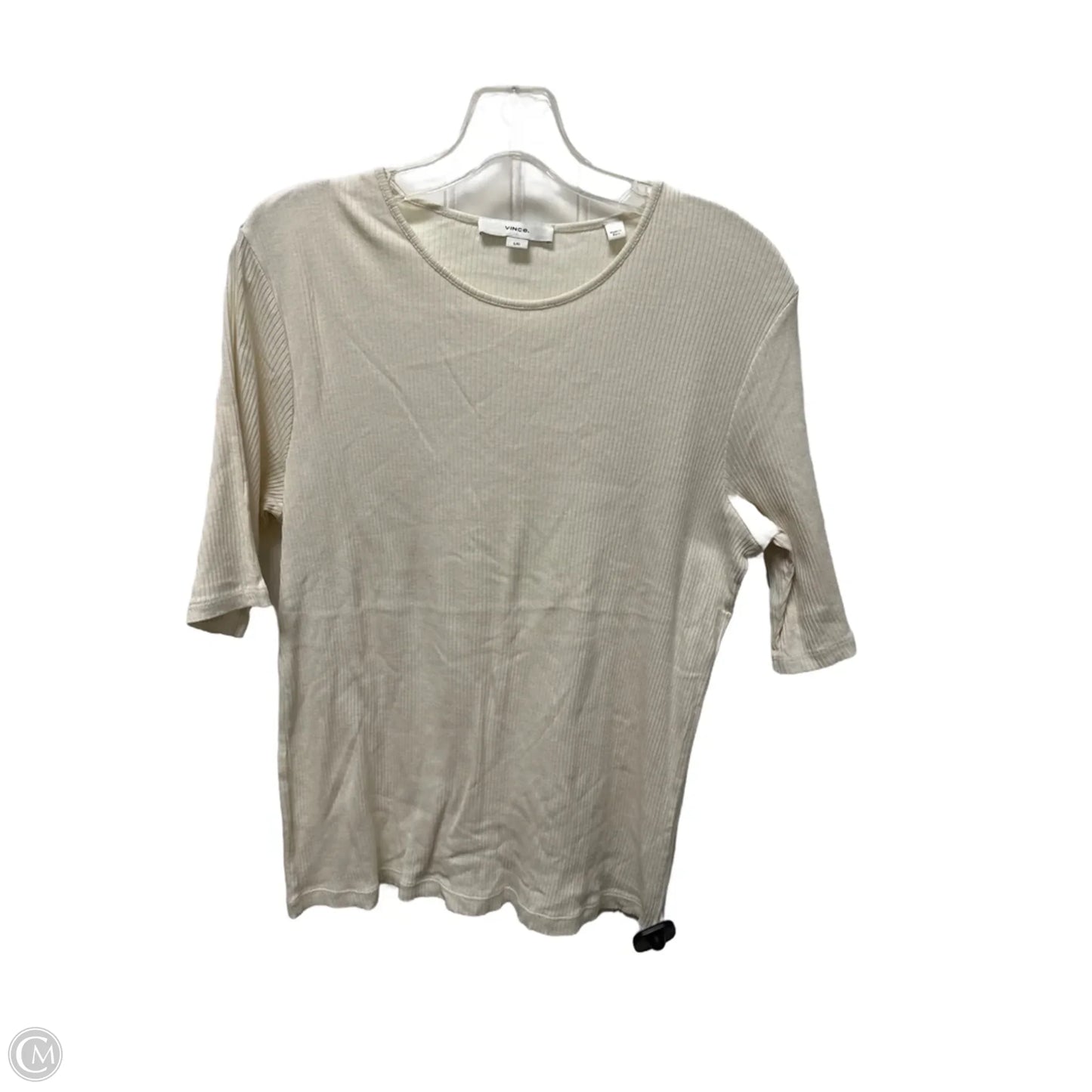 Top Short Sleeve By Vince In Ivory, Size: L