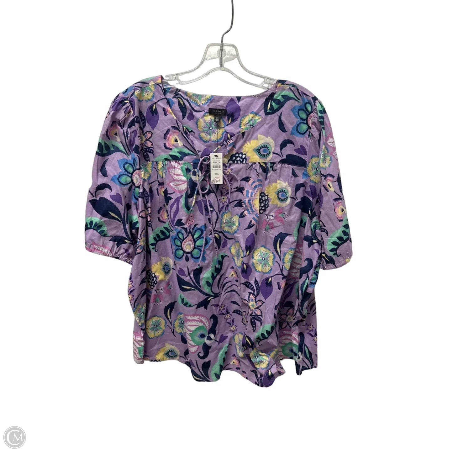 Top Short Sleeve By Talbots In Purple, Size: 2x