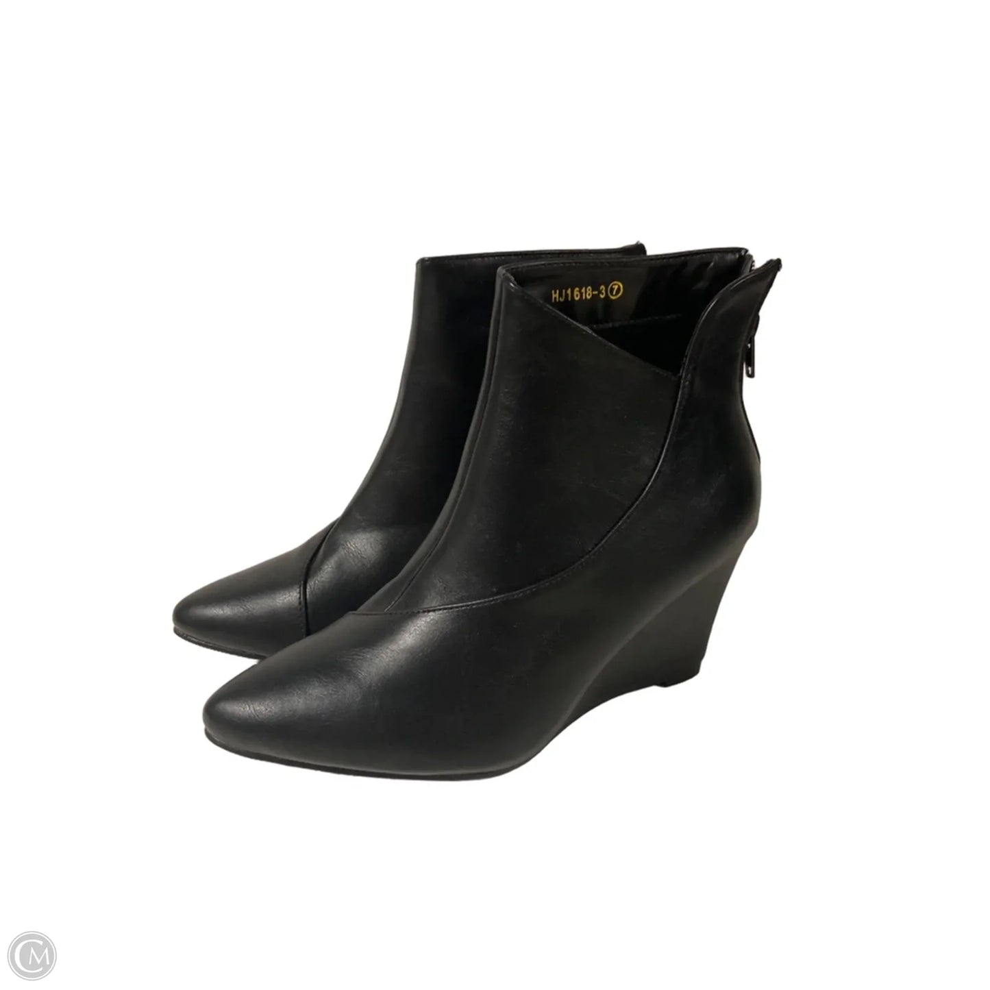 Boots Ankle Heels By Clothes Mentor In Black, Size: 7