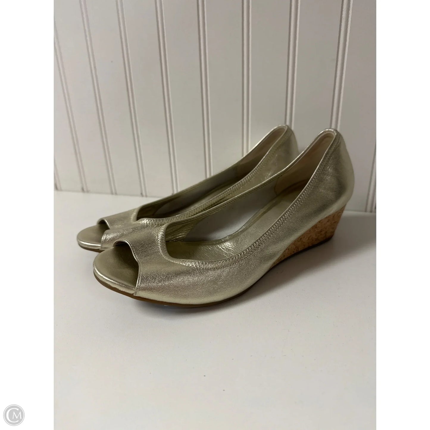 Sandals Heels Block By Cole-haan In Gold, Size: 7