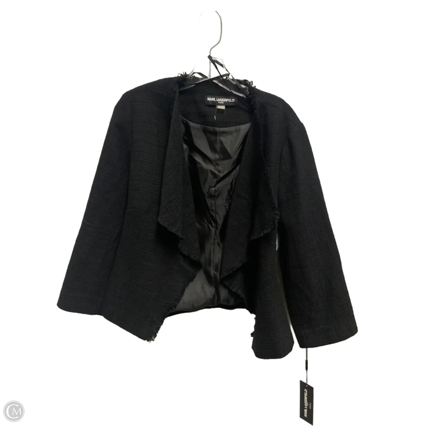 Jacket Designer By Karl Lagerfeld In Black, Size: Xl