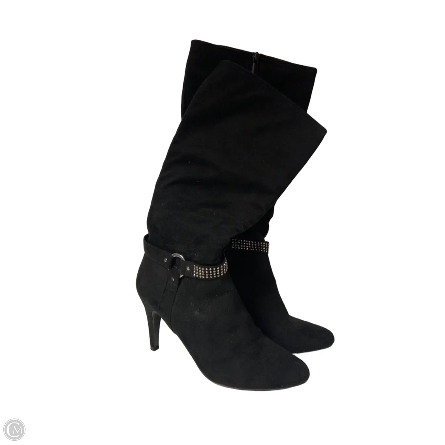 Boots Knee Heels By Impo In Black, Size: 7