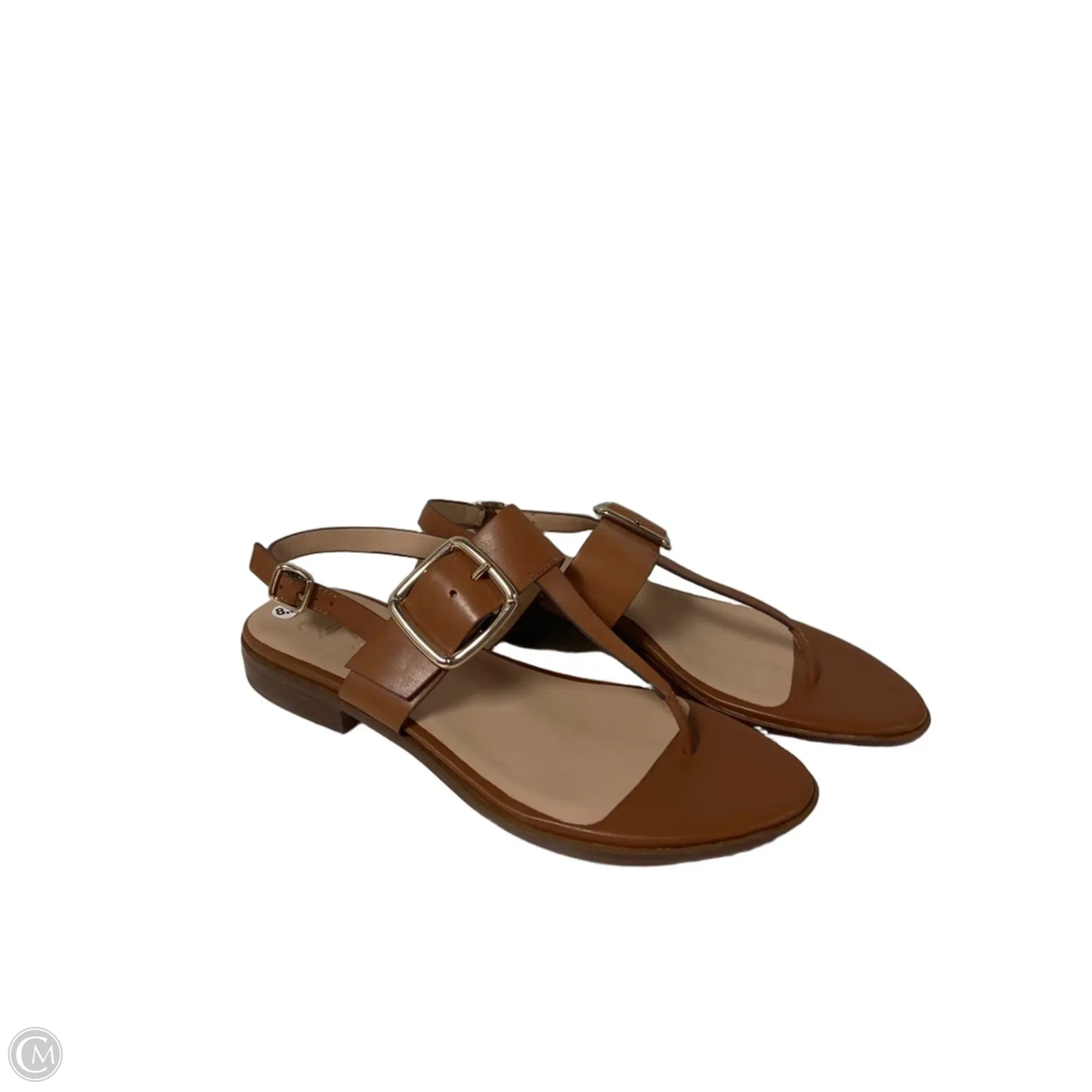 Sandals Flats By Clothes Mentor In Brown, Size: 8.5