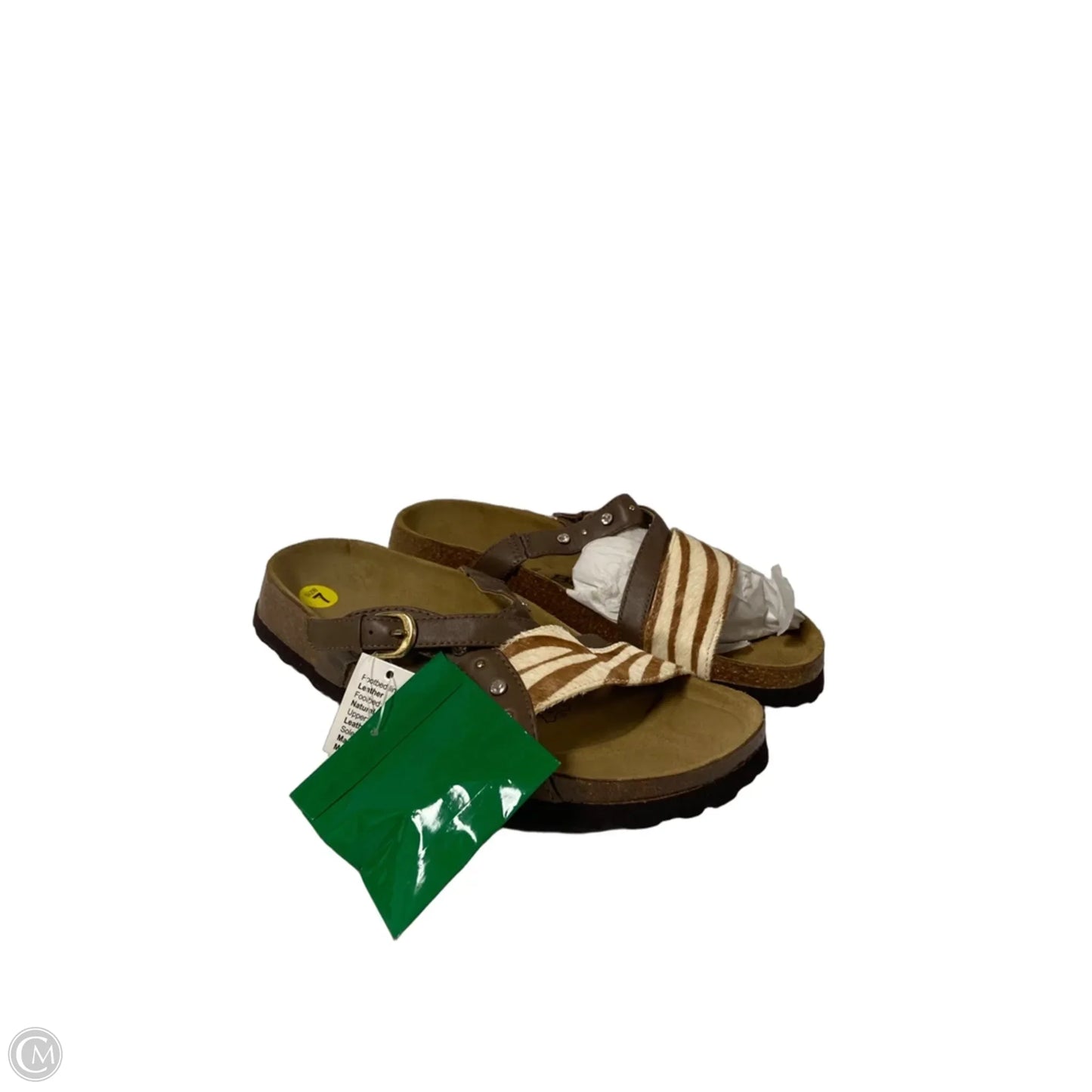 Sandals Flats By Birkenstock In Animal Print, Size: 7