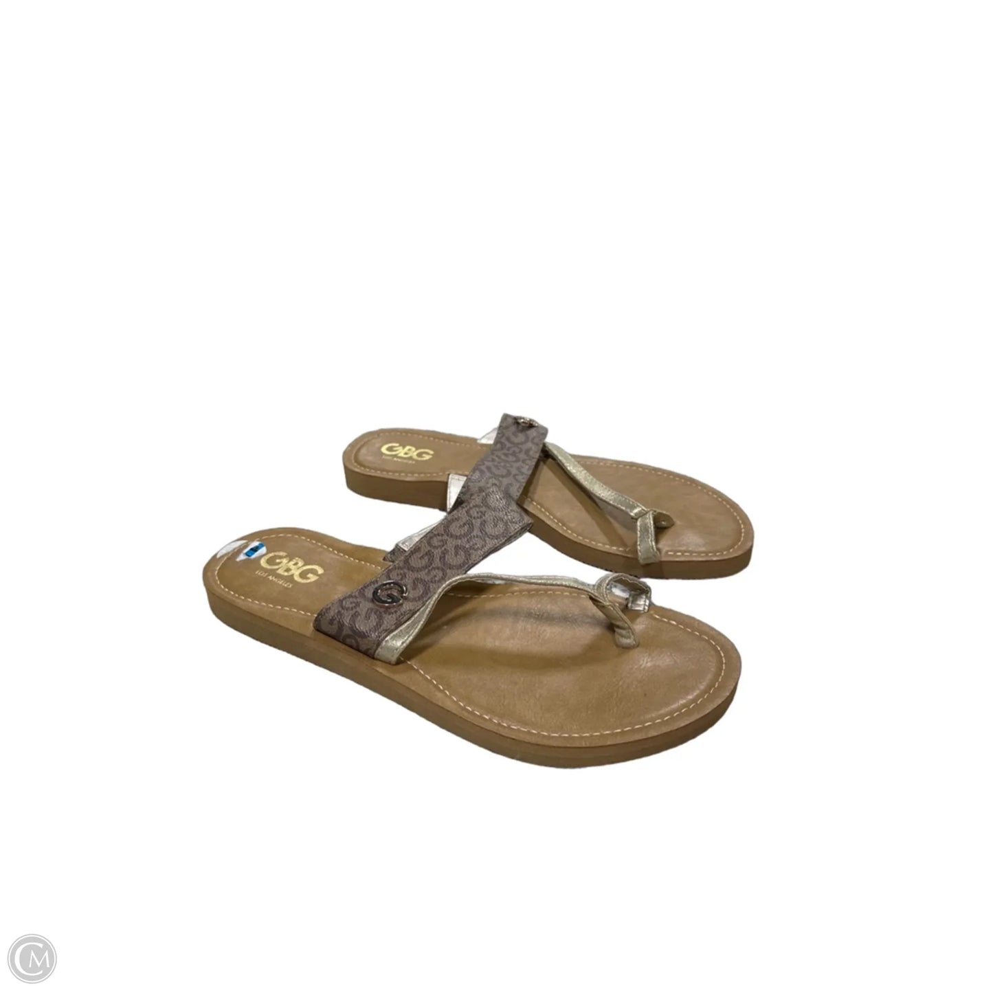 Sandals Flats By Clothes Mentor In Tan, Size: 10.5