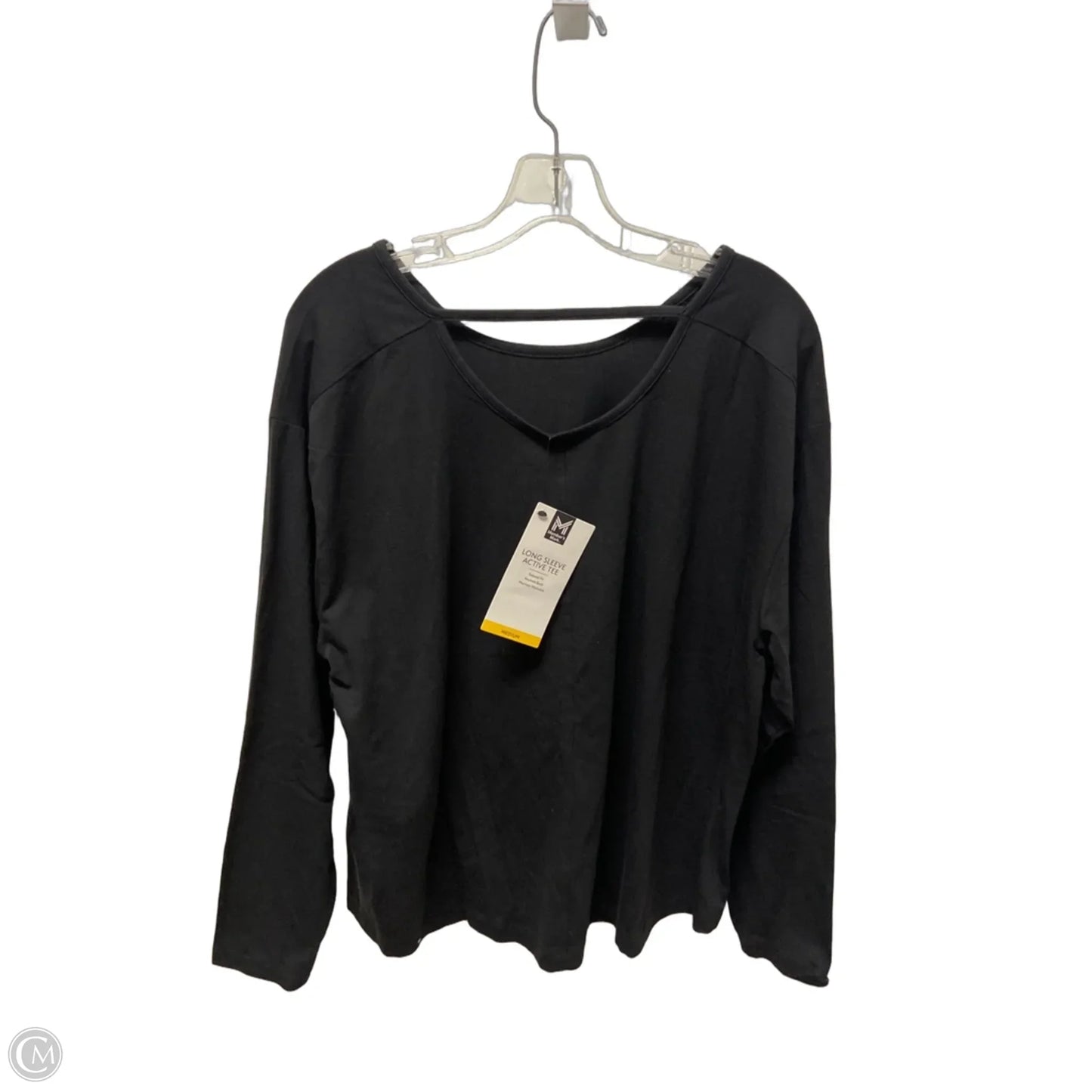 Athletic Top Long Sleeve Crewneck By Members Mark In Black, Size: M