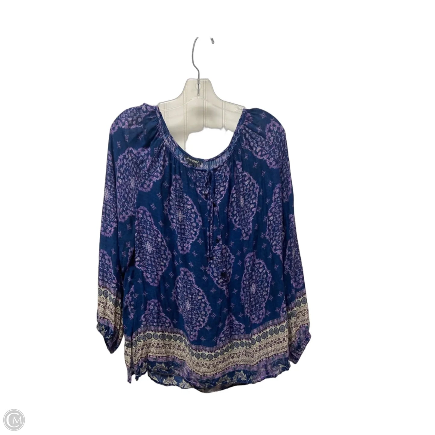 Top Long Sleeve By Lucky Brand In Blue & Purple, Size: 3x