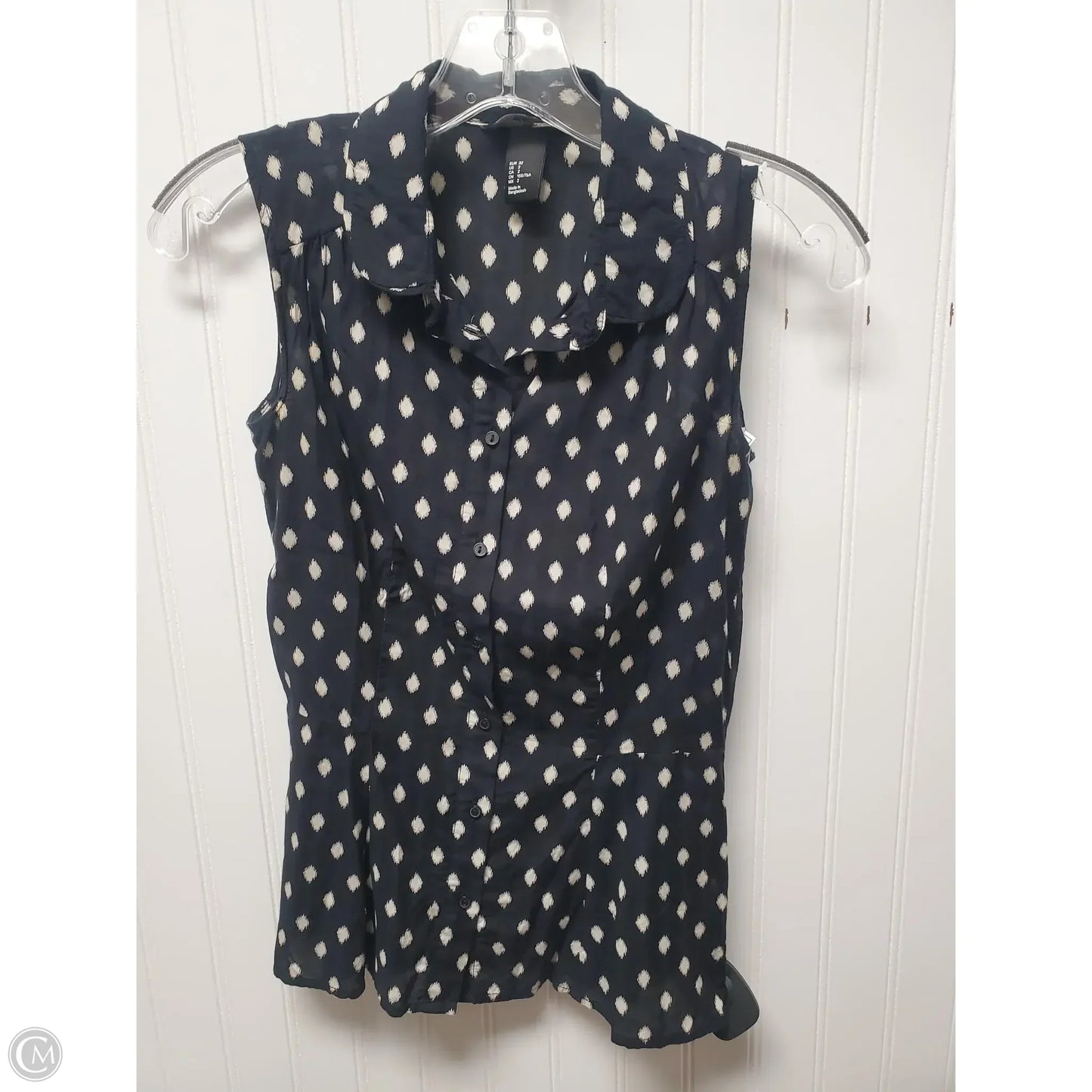 Top Sleeveless By H&m In Black & Cream, Size: Xs