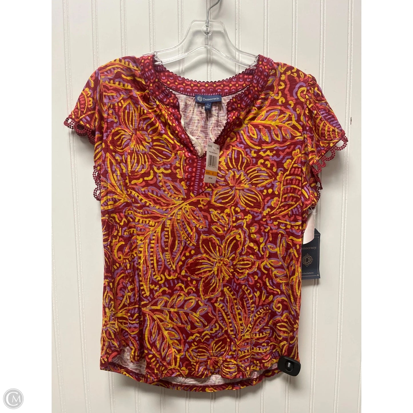 Top Short Sleeve By Democracy In Purple, Size: S