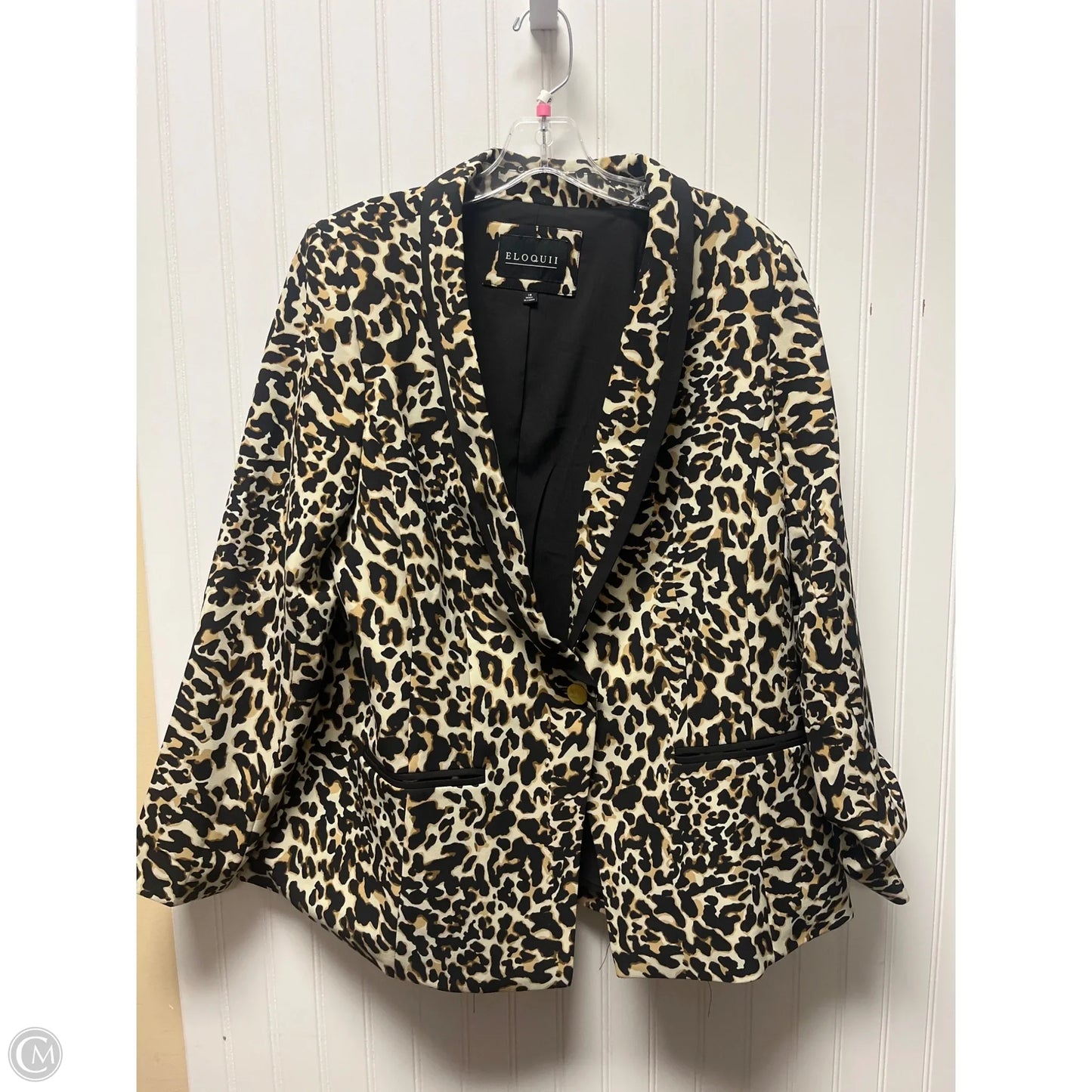 Blazer By Eloquii In Animal Print, Size: 1x