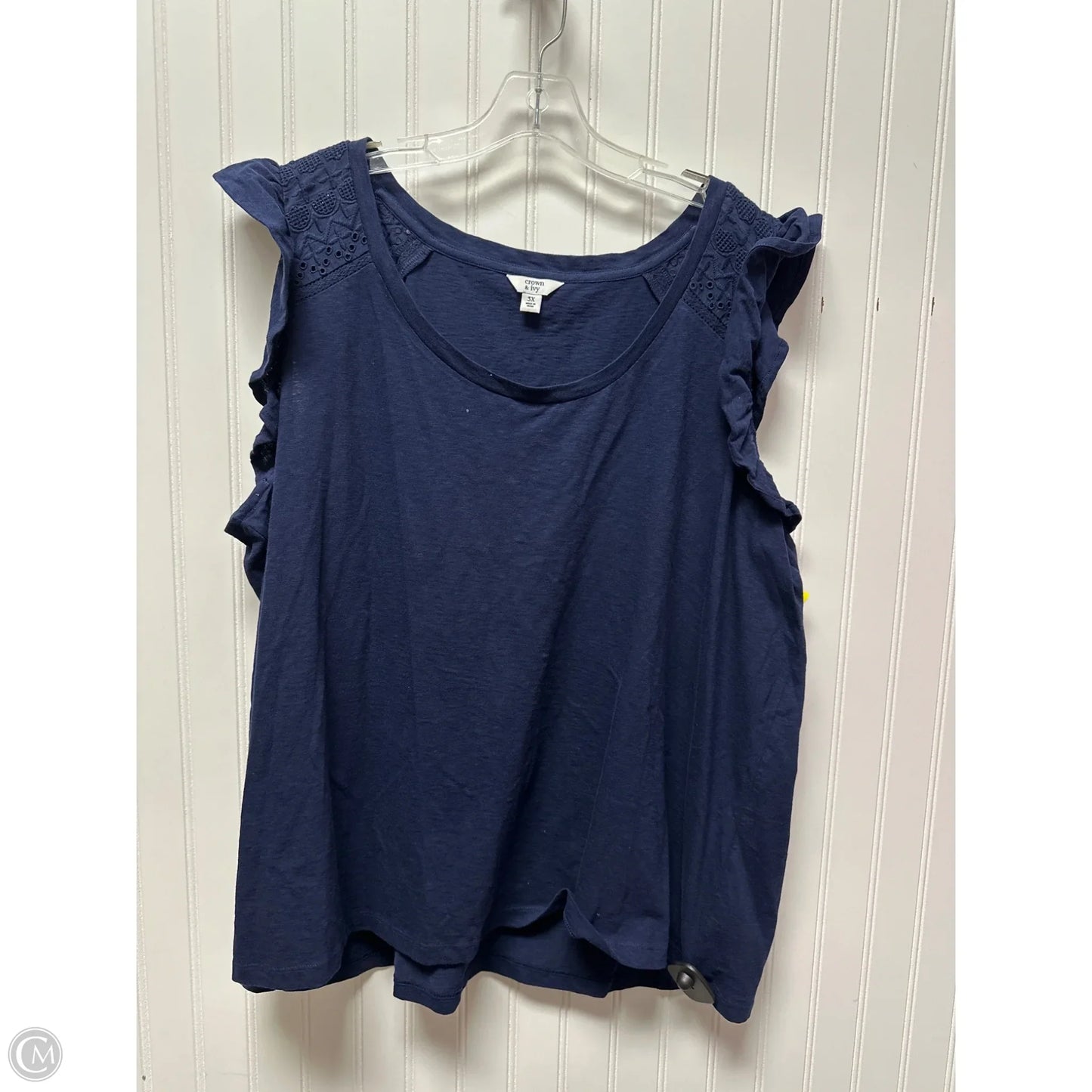 Top Sleeveless By Crown And Ivy In Navy, Size: 3x