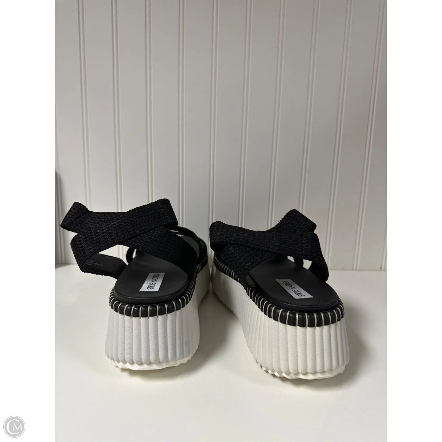 Sandals Heels Platform By Steve Madden In Black, Size: 9
