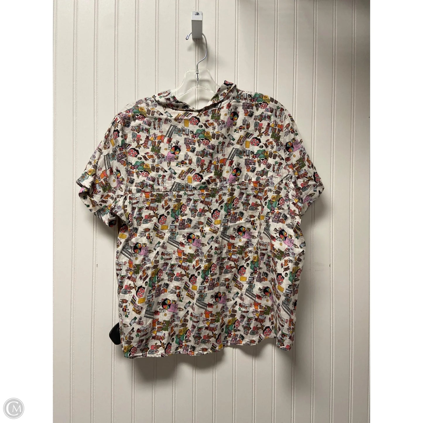 Top Short Sleeve Basic By Nicole Miller In Multi-colored, Size: L