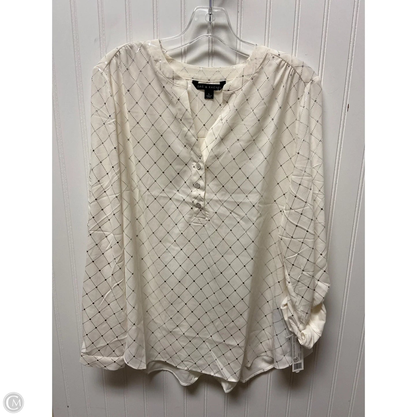 Top Long Sleeve By Zac And Rachel In Cream, Size: L