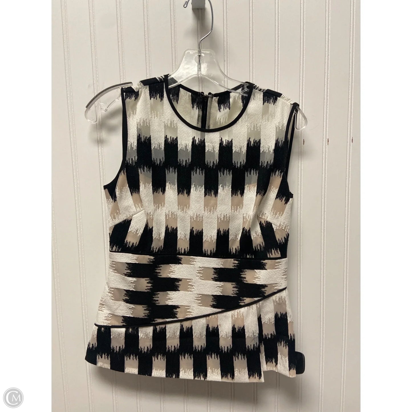 Top Sleeveless By Bcbgmaxazria In Black & White, Size: S