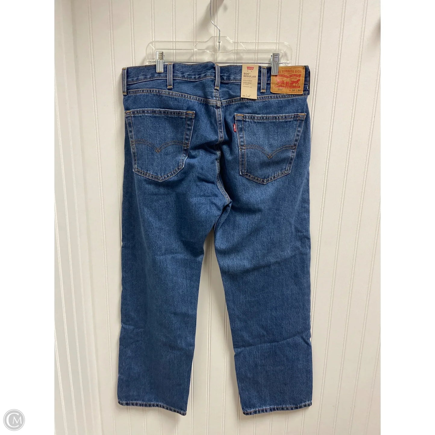 Jeans Straight By Levis In Blue Denim, Size: 16