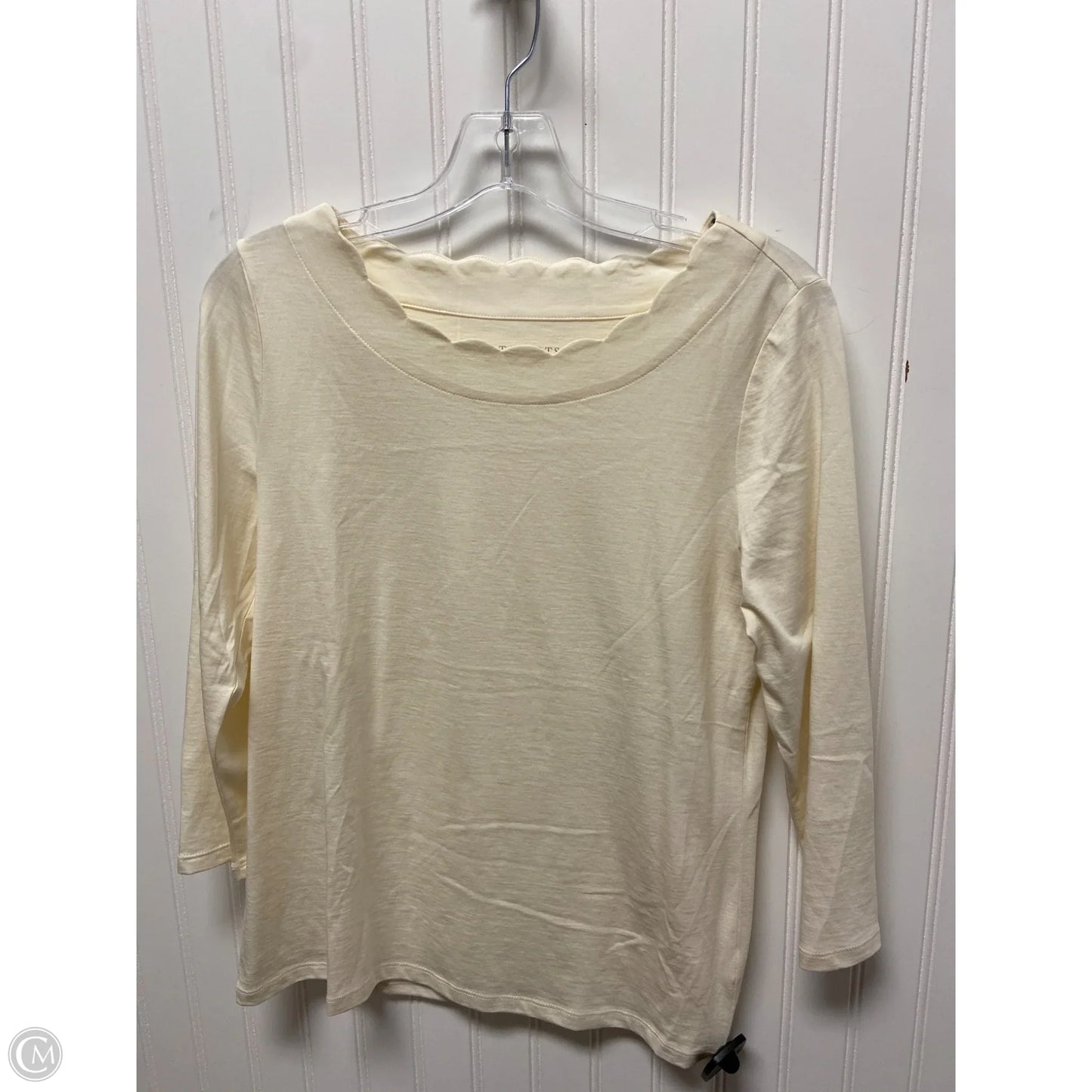 Top Long Sleeve Basic By Talbots In Cream, Size: S