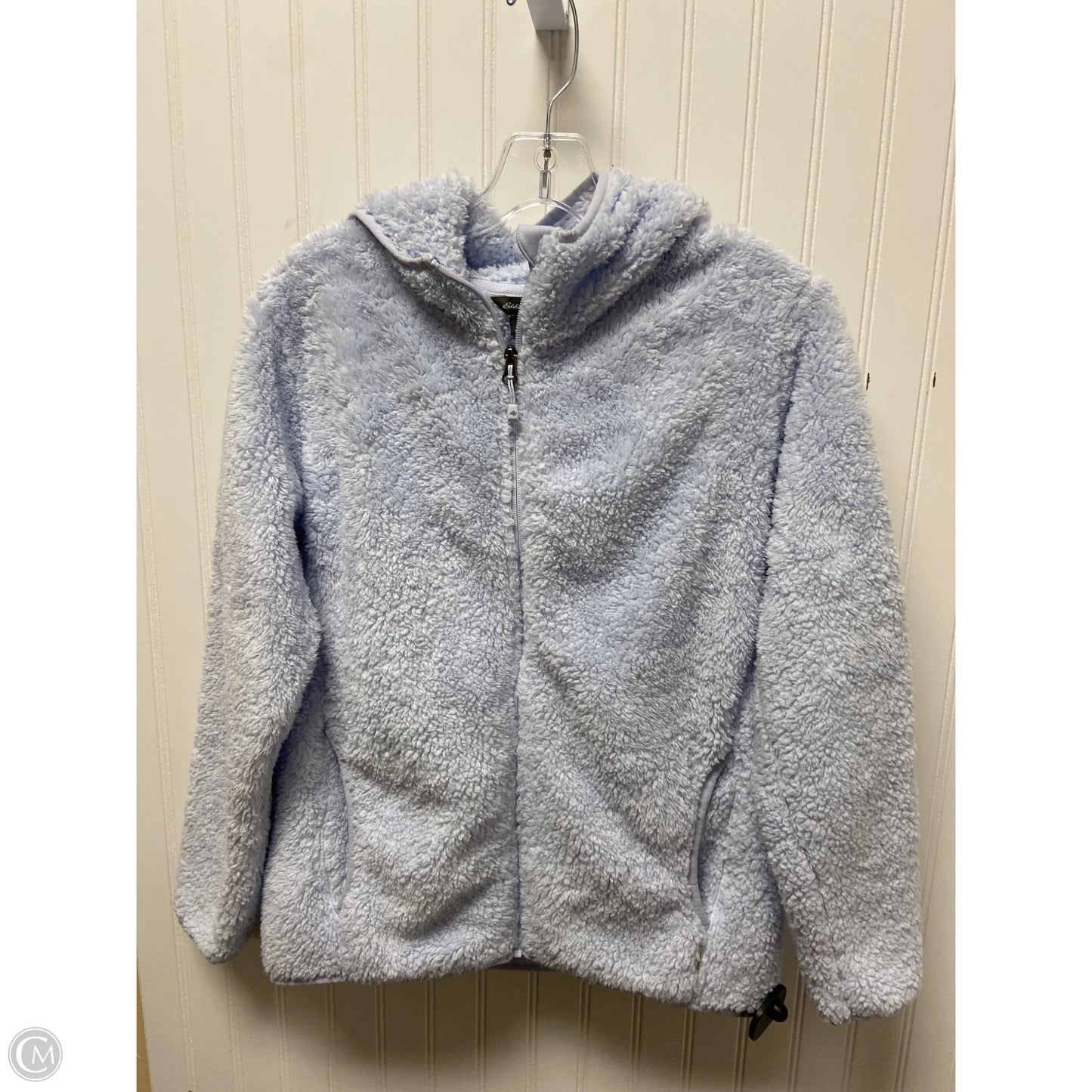 Jacket Faux Fur & Sherpa By Eddie Bauer In Blue, Size: M