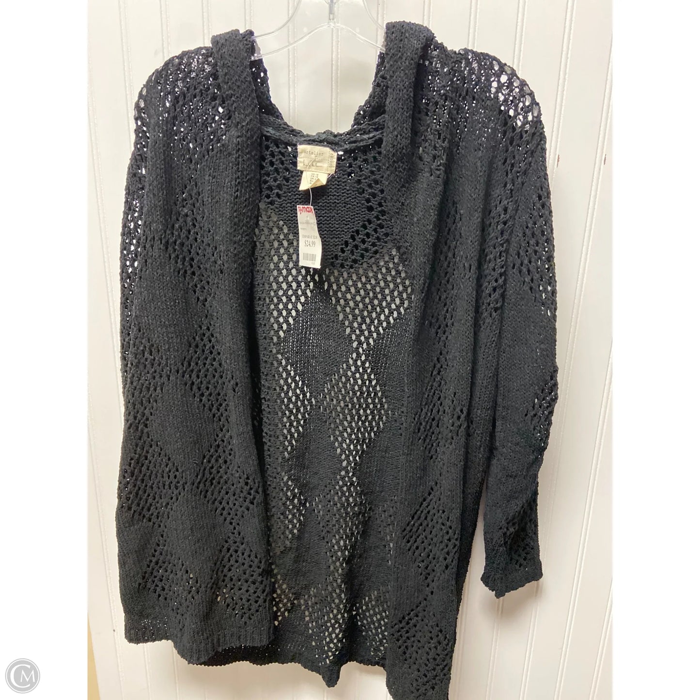 Sweater Cardigan By Nicole By Nicole Miller In Black, Size: 1x