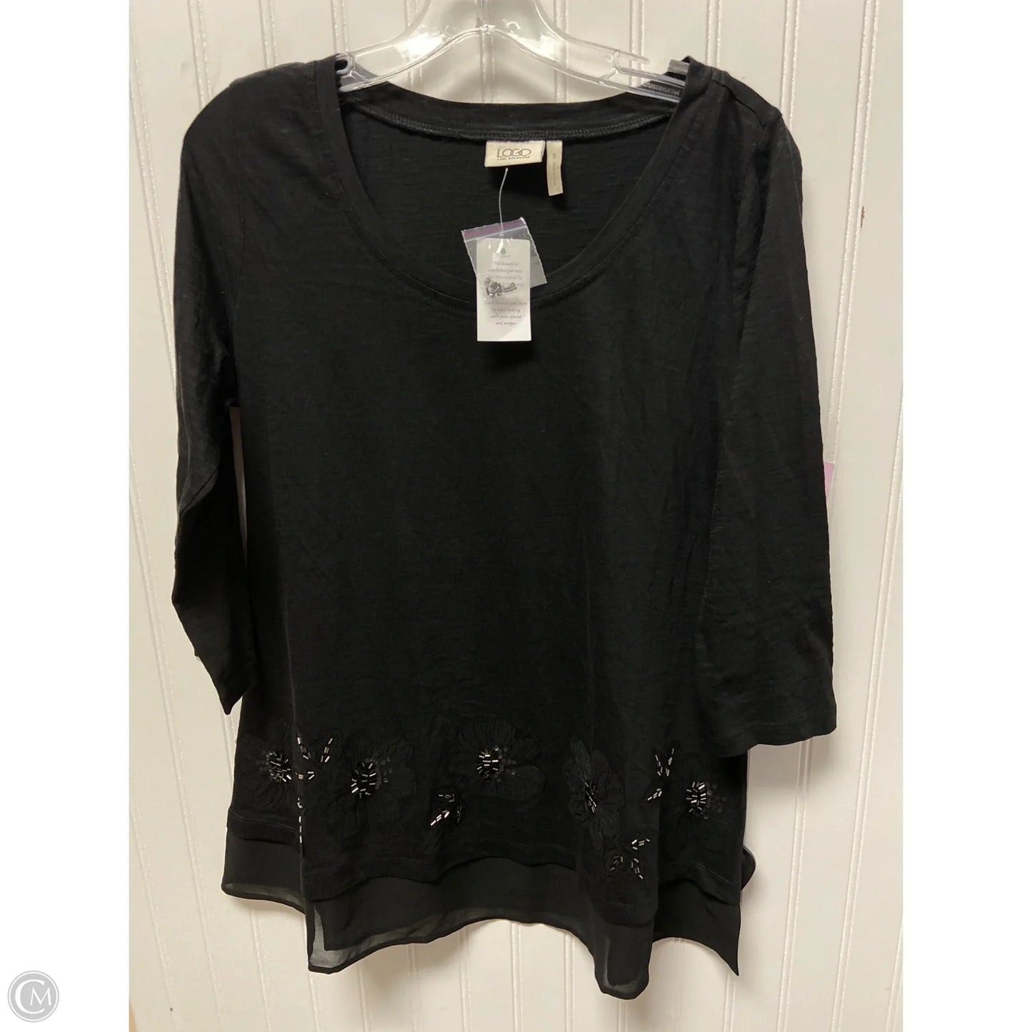 Top Long Sleeve By Logo In Black, Size: S