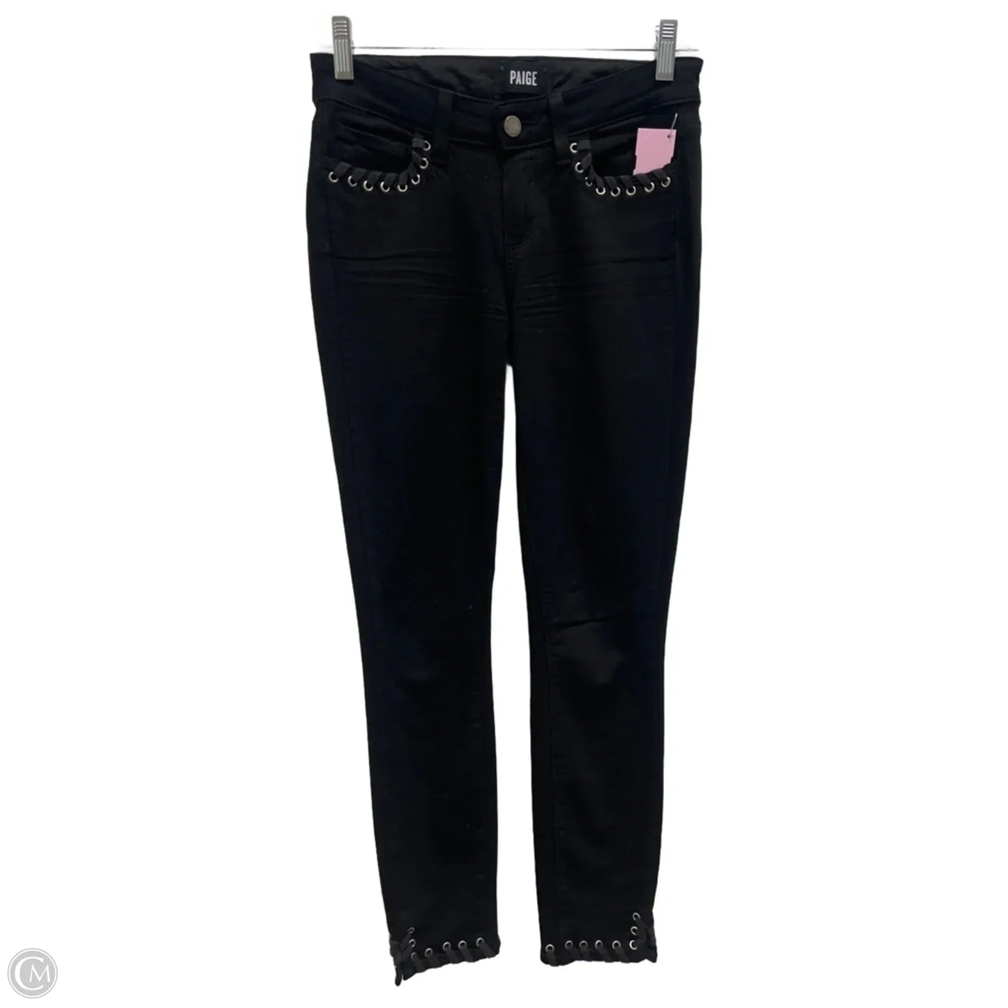 Jeans Skinny By Paige In Black Denim, Size: 2
