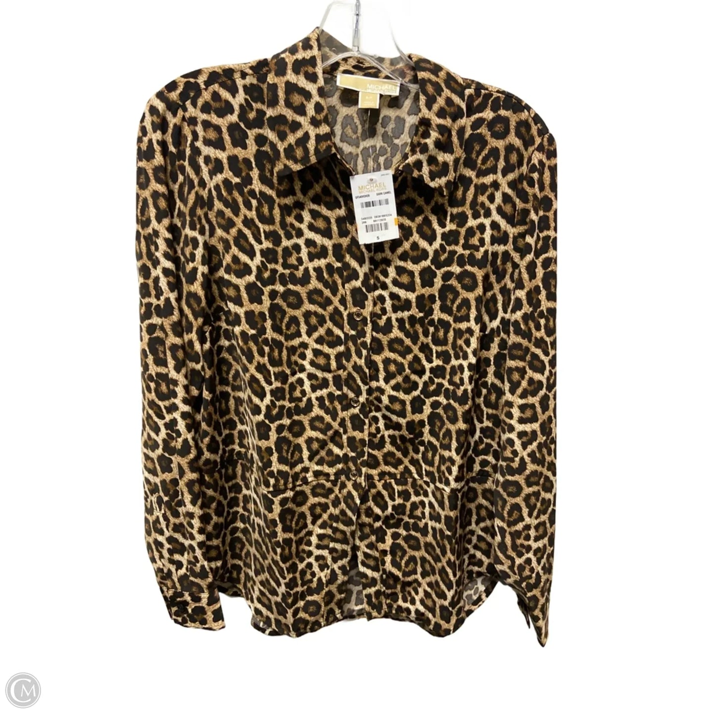 Top Long Sleeve By Michael By Michael Kors In Animal Print, Size: S