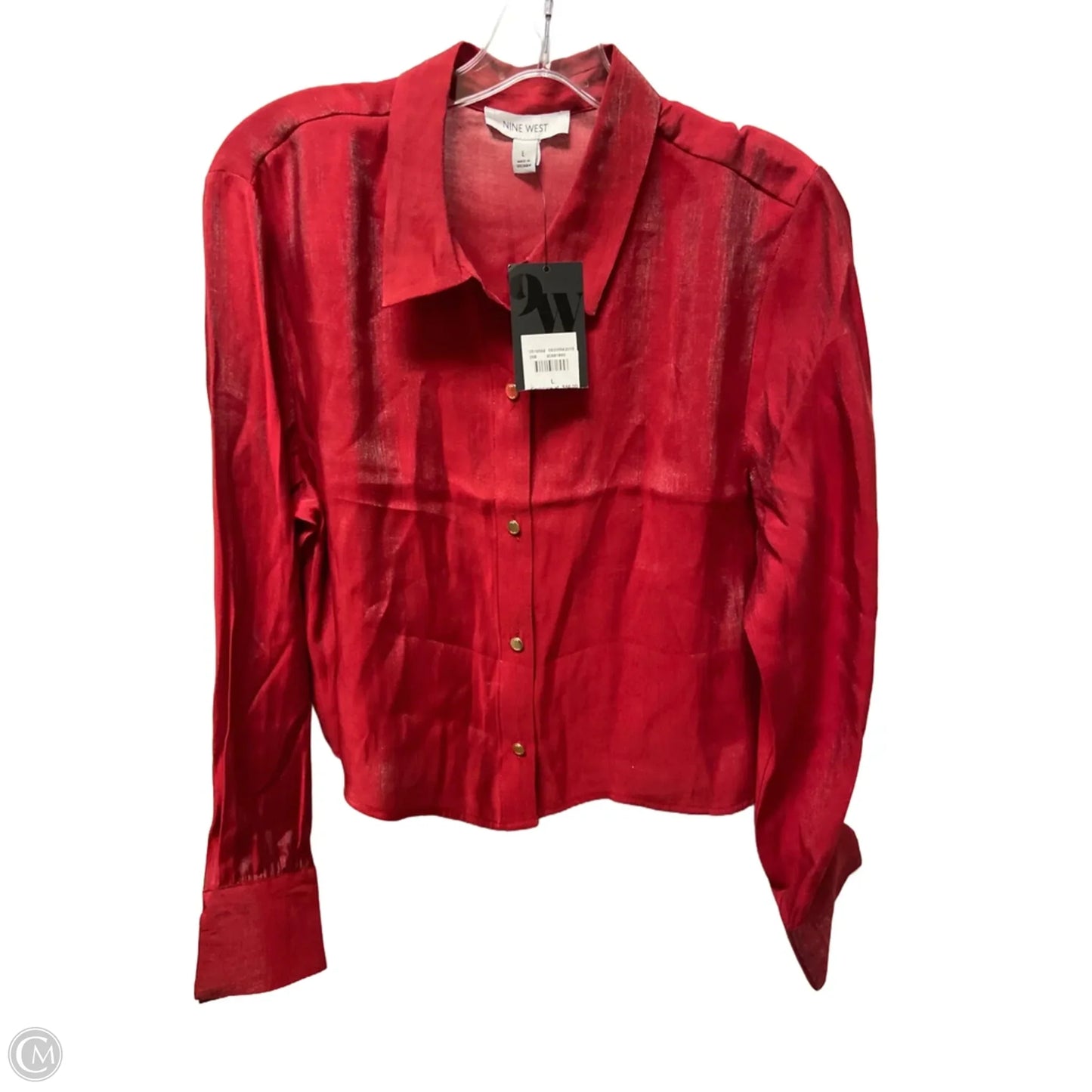 Top Long Sleeve By Nine West In Red, Size: L