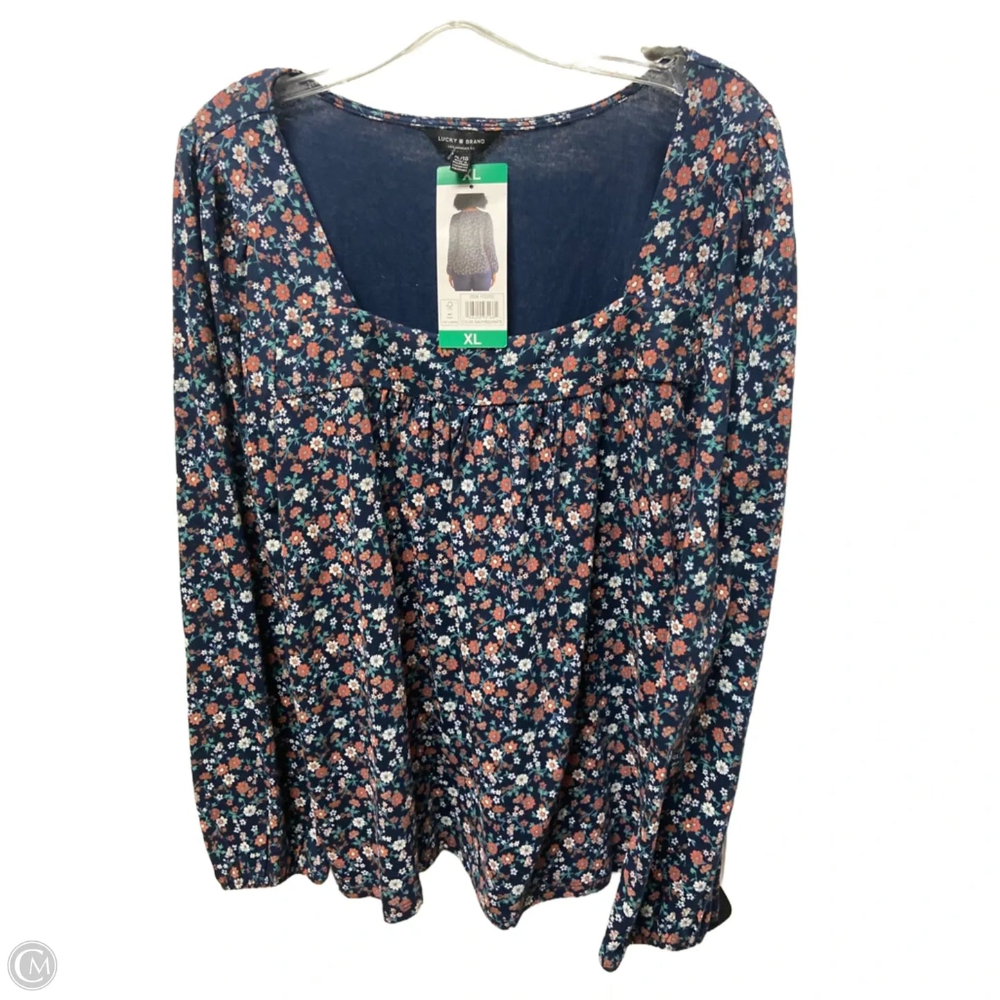 Top Long Sleeve By Lucky Brand In Floral Print, Size: Xl