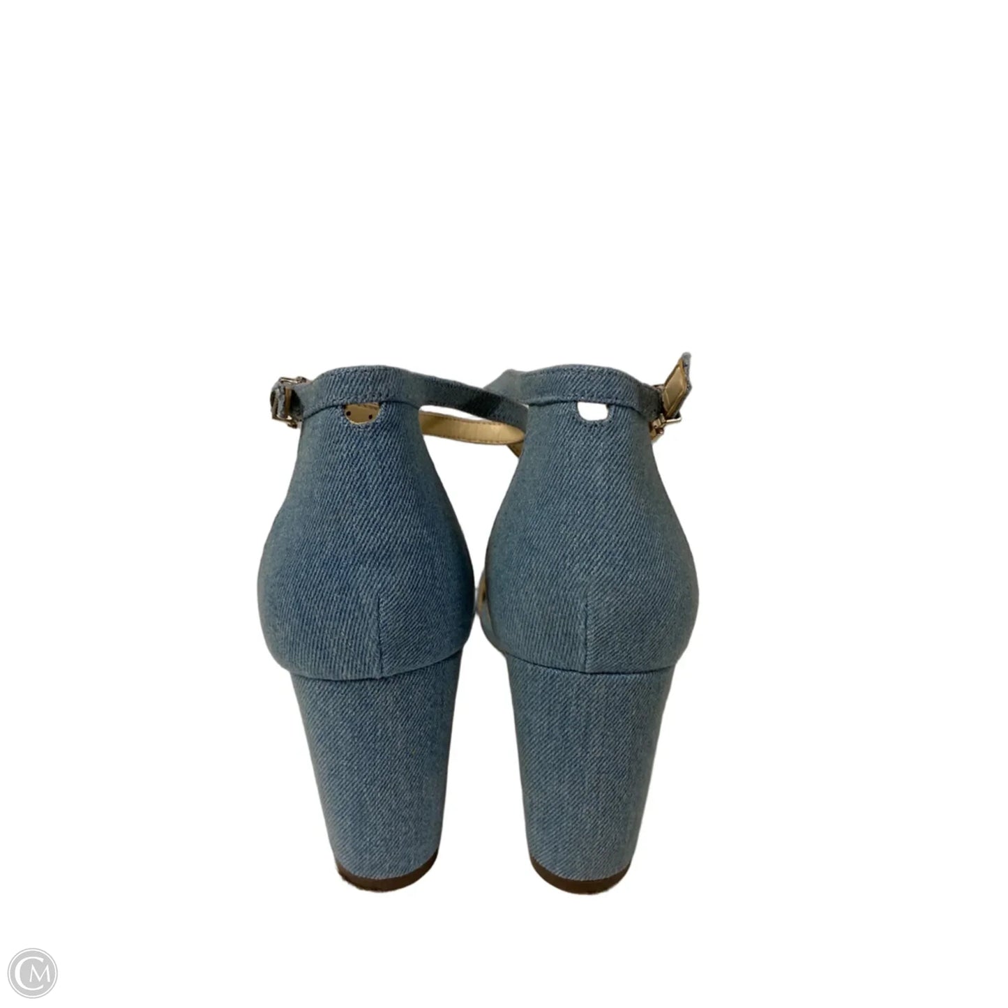 Sandals Heels Block By Jessica Simpson In Blue Denim, Size: 9