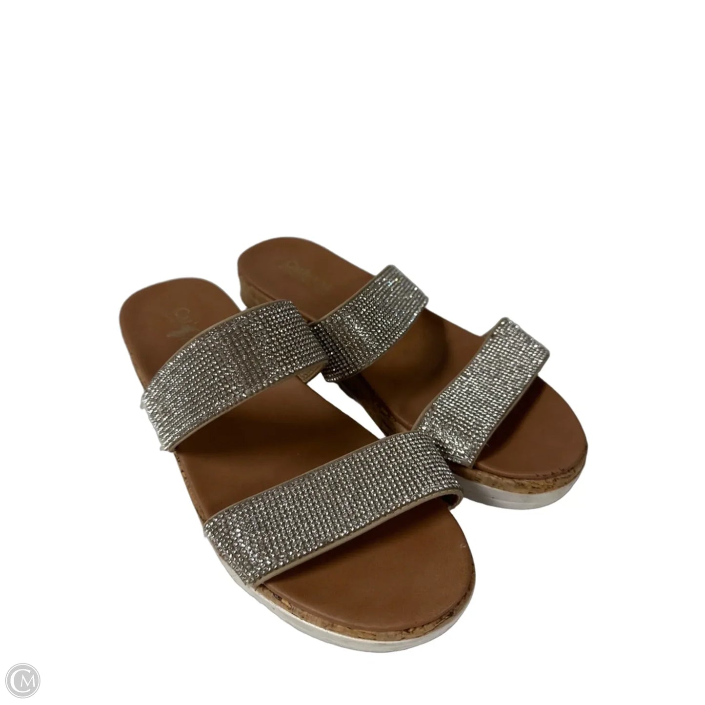 Sandals Flats By Catherines In Silver, Size: 8