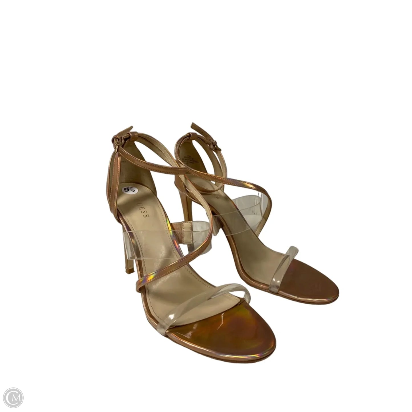 Sandals Heels Stiletto By Guess In Rose Gold, Size: 9.5