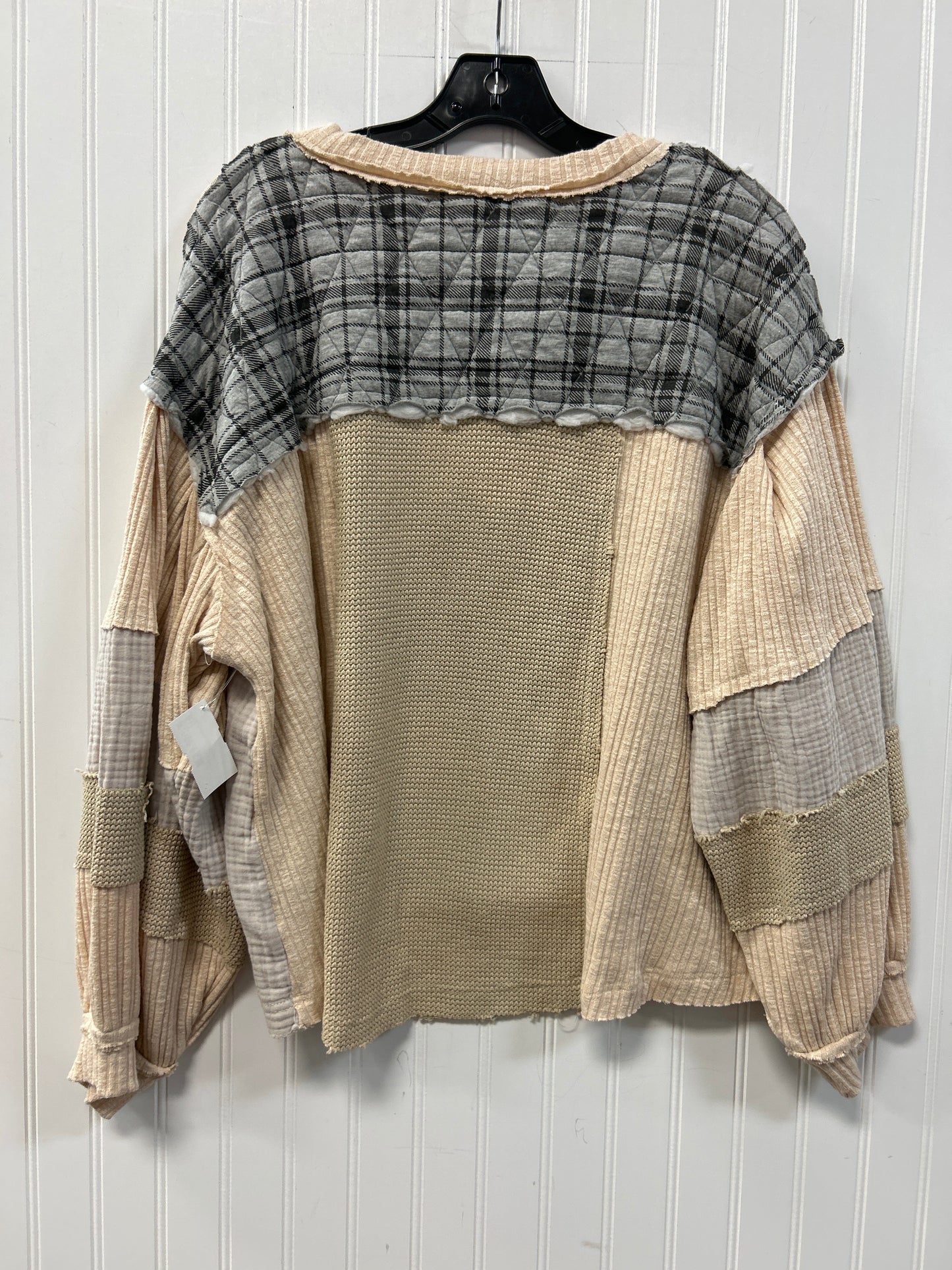 Top Ls By Pol In Cream & Grey, Size:M