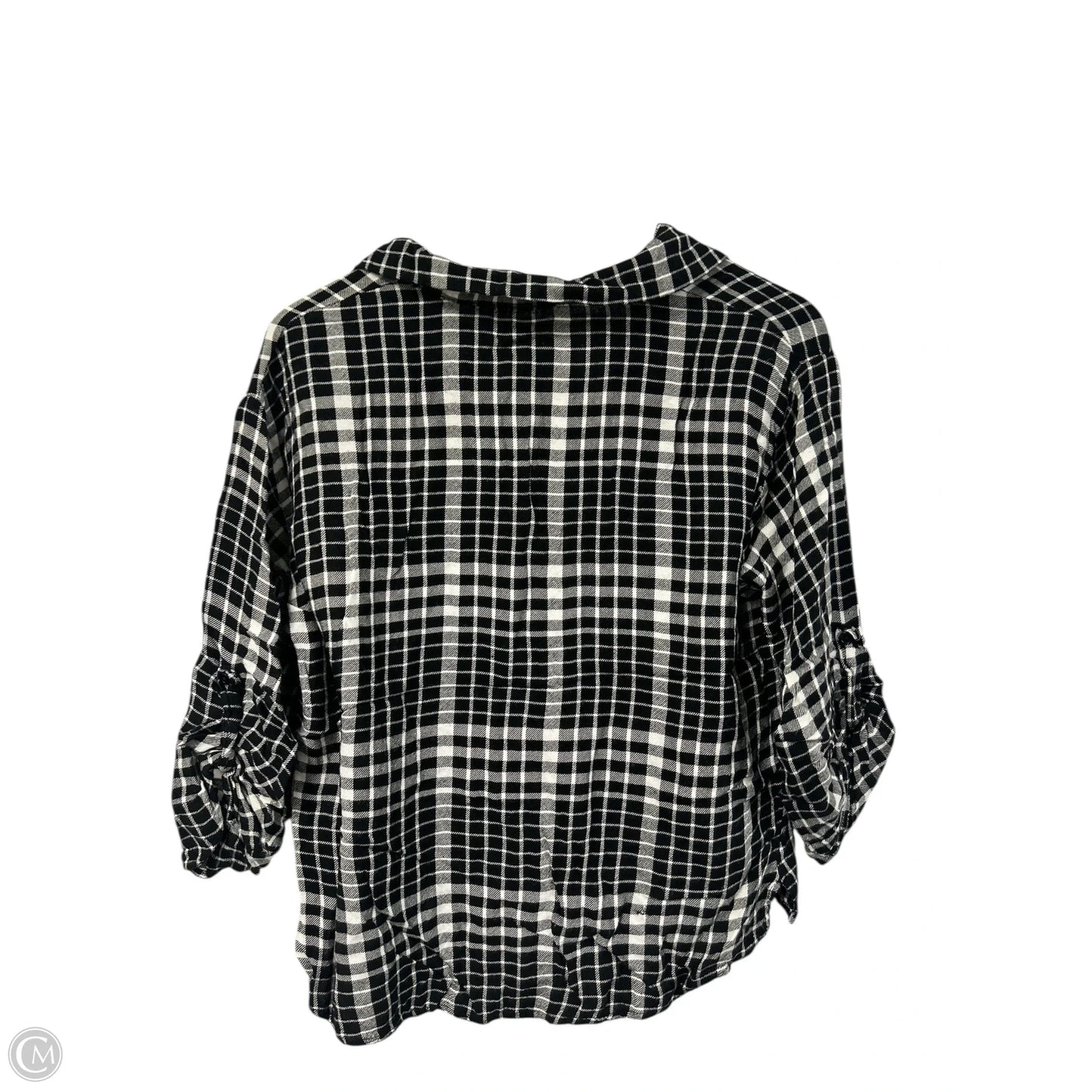Blouse Long Sleeve By Lush In Black & White, Size: S