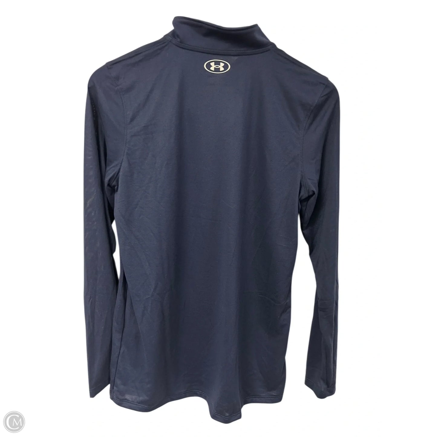 Athletic Top Long Sleeve Collar By Under Armour In Navy, Size: M