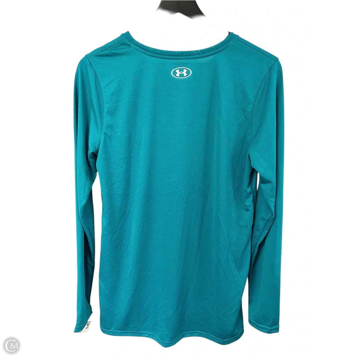 Athletic Top Long Sleeve Crewneck By Under Armour In Teal, Size: M