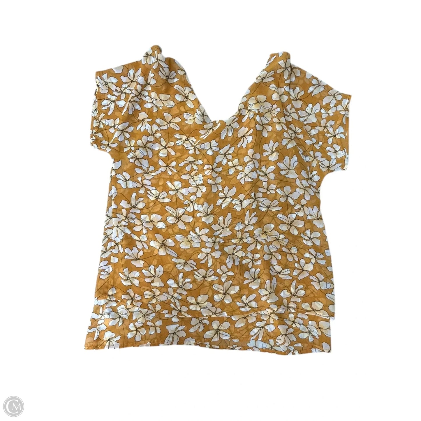 Top Short Sleeve By Cabi In Yellow, Size: S