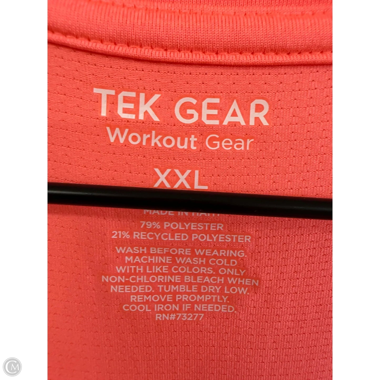 Athletic Top Short Sleeve By Tek Gear In Coral, Size: Xxl