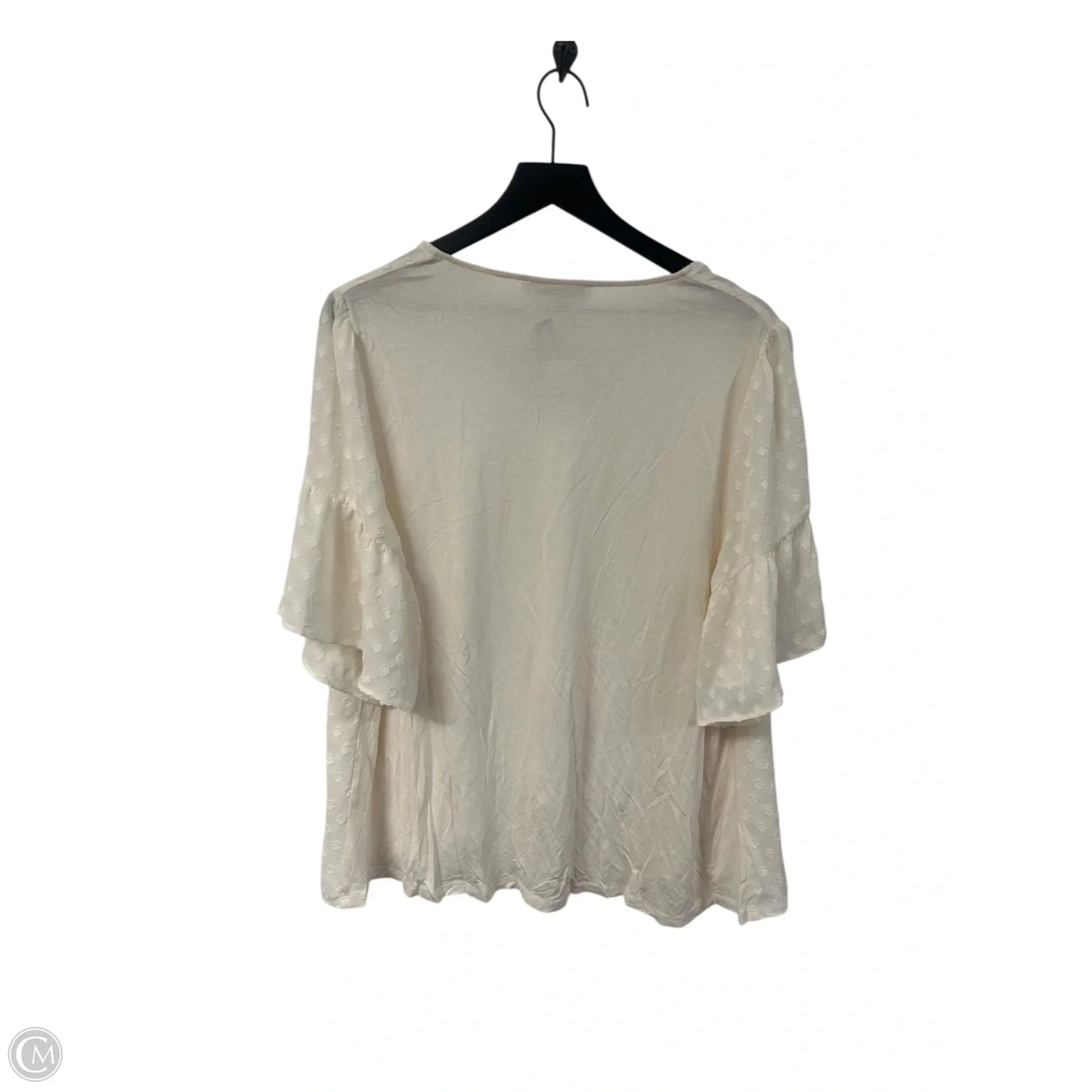 Top Short Sleeve By Loft In Cream, Size: Xl