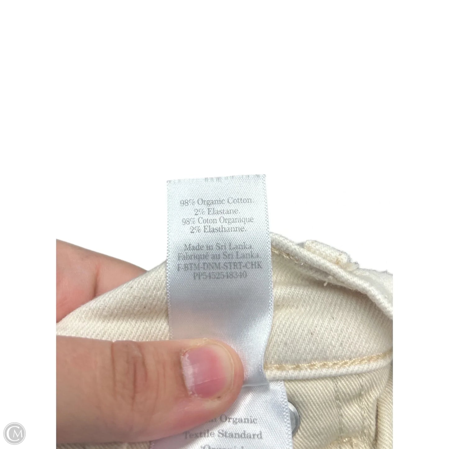 Jeans Straight By Everlane In Cream Denim, Size: 14