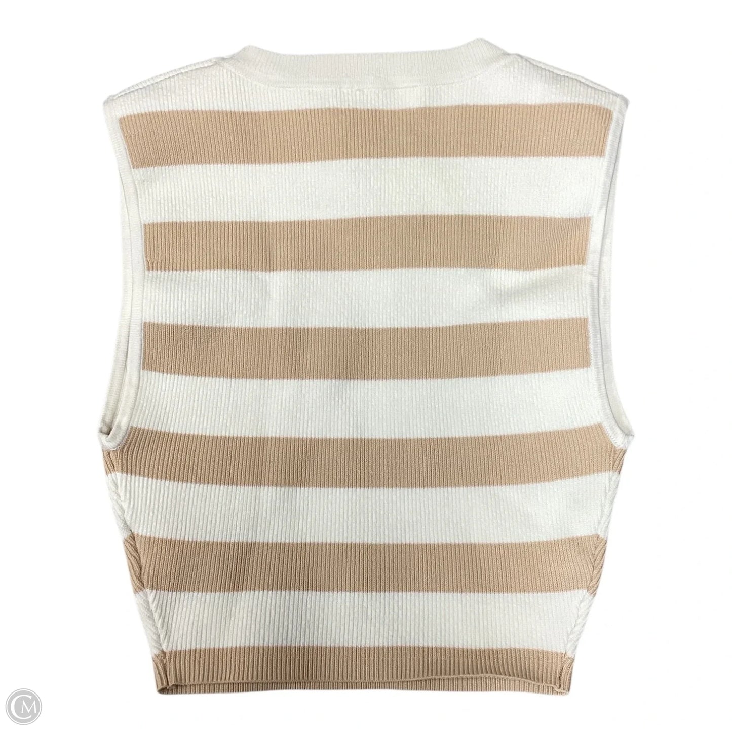 Top Sleeveless By Babaton In Tan & White, Size: Xxs
