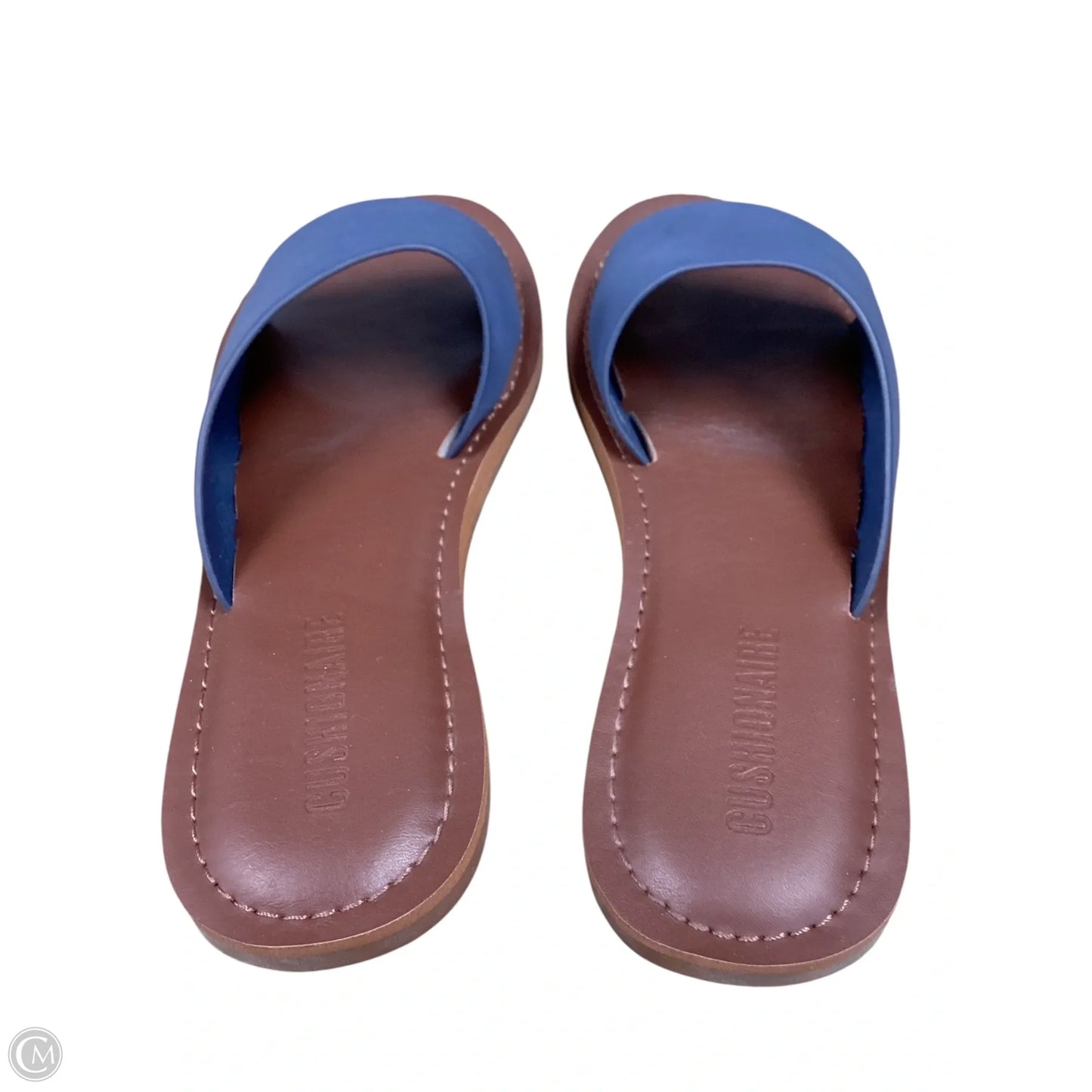 Sandals Flats By Cushionaire In Blue & Brown, Size: 7