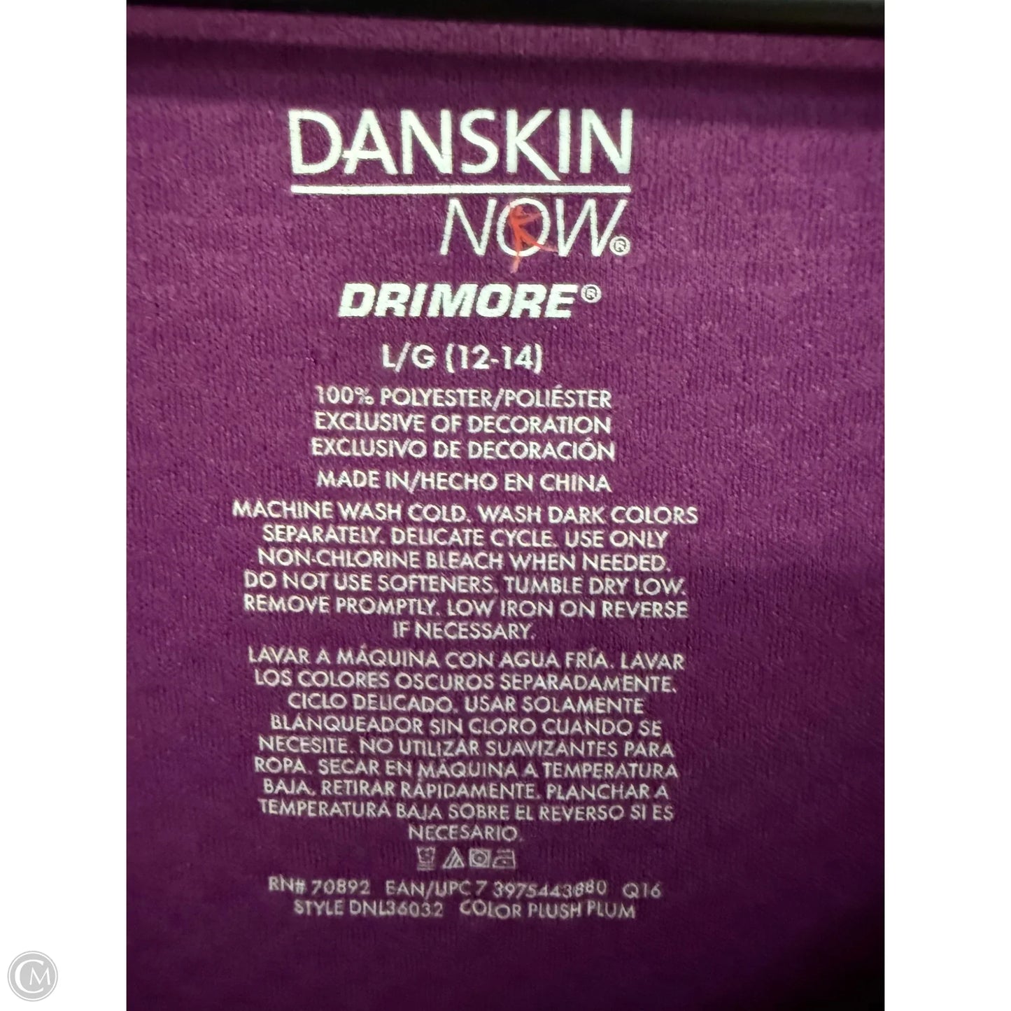 Athletic Top Long Sleeve Crewneck By Danskin Now In Purple, Size: L